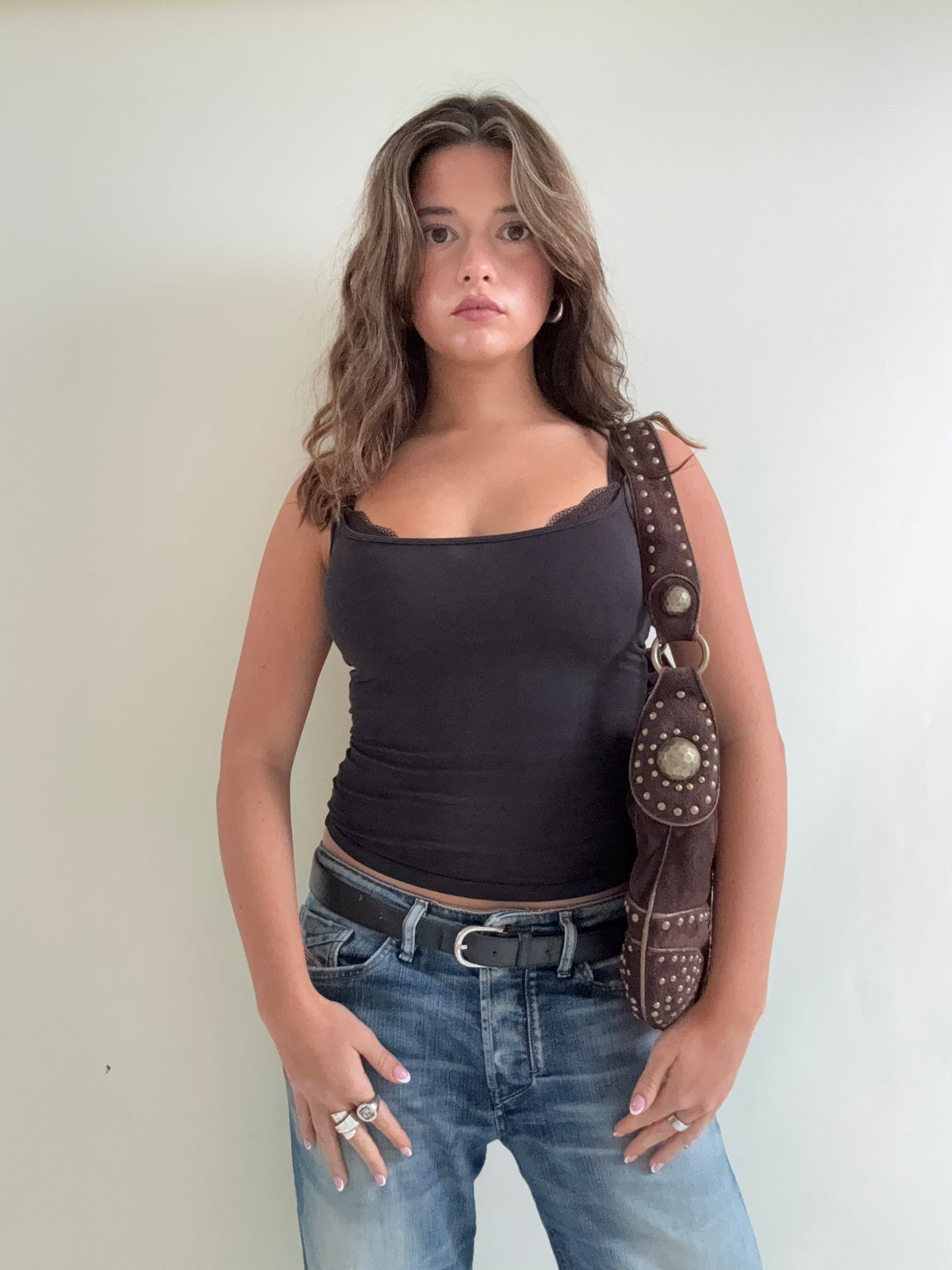 DKNY Studded Suede Handbag