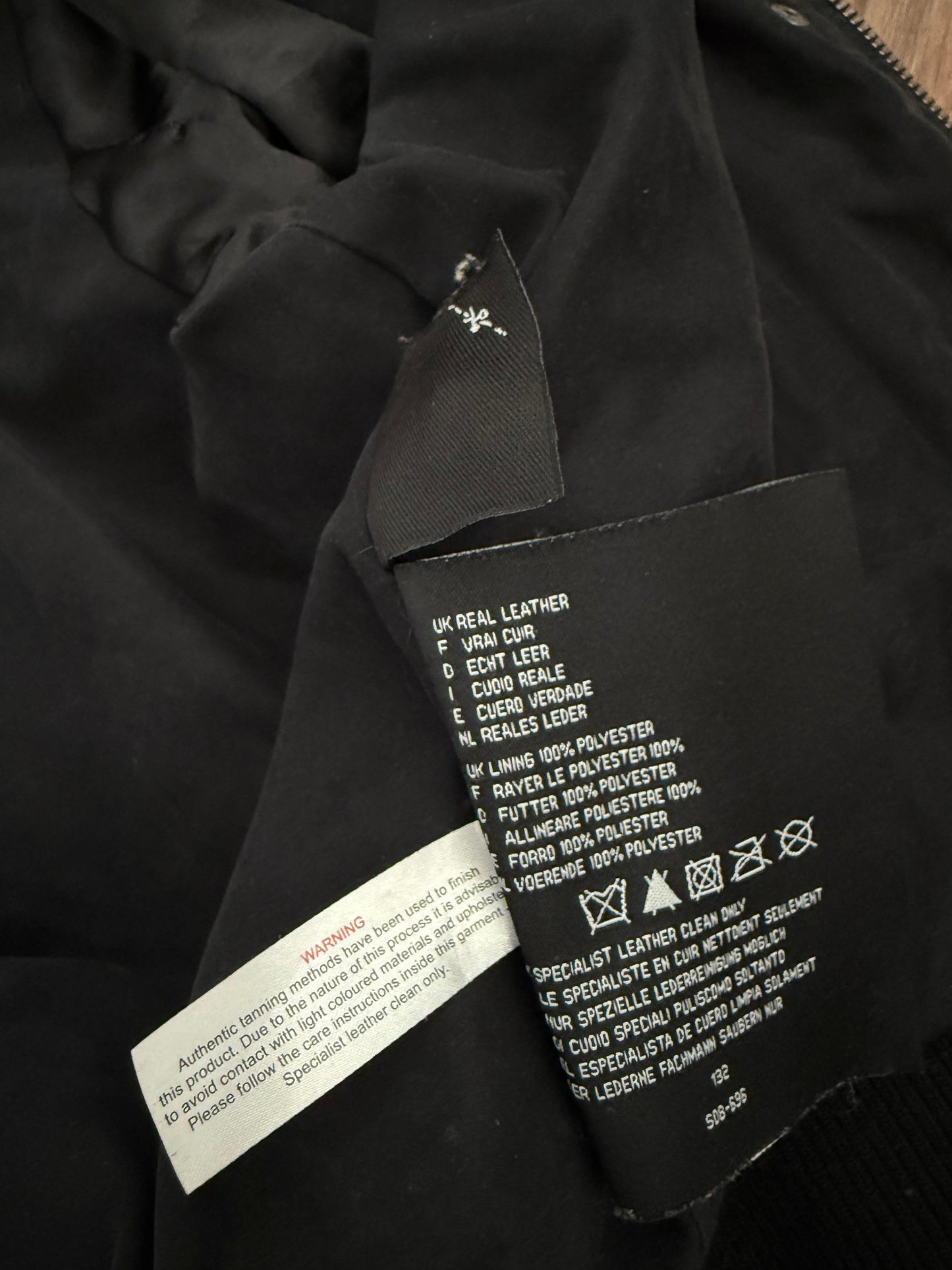 Bench Leather Bomber Jacket (M)
