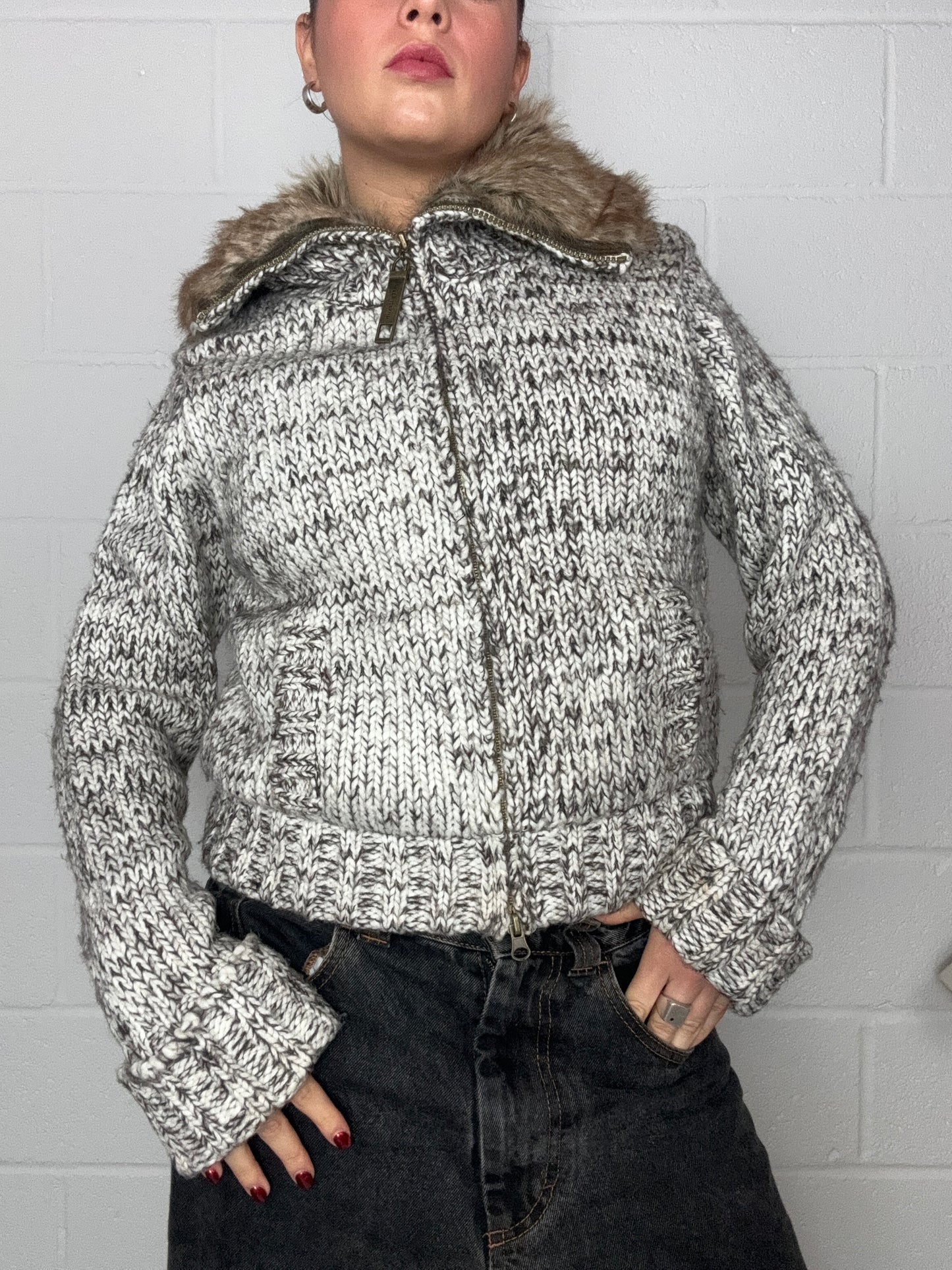 Knitted Zip Up Jumper (UK14)