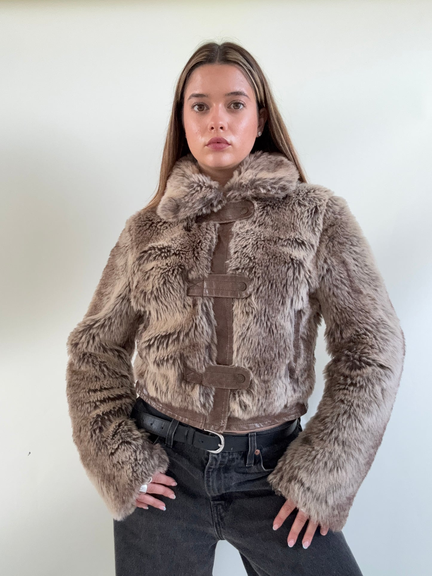 Faux Fur Bomber Jacket (UK12)
