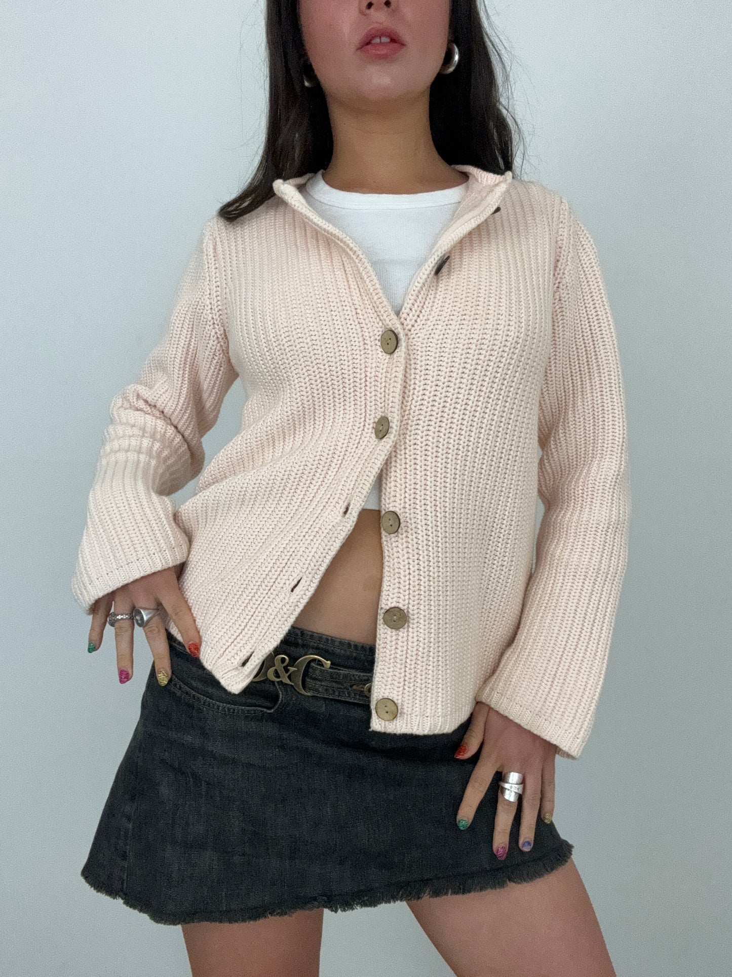 Baby Pink Knitted Cardigan