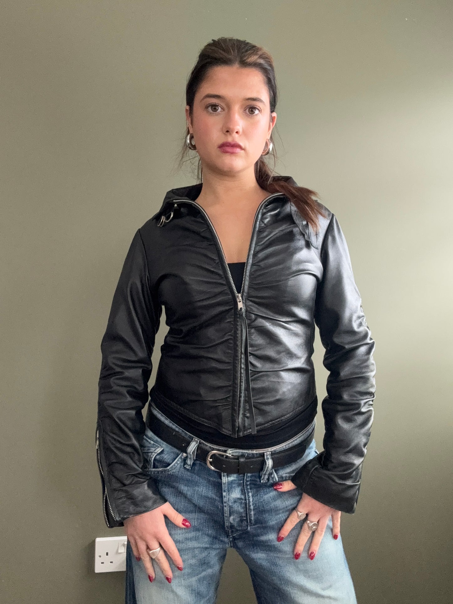 Fitted Leather Jacket (UK10)
