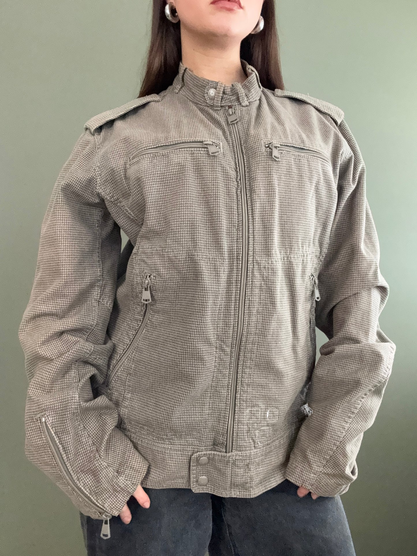 Diesel Dogtooth Biker Jacket (XL)