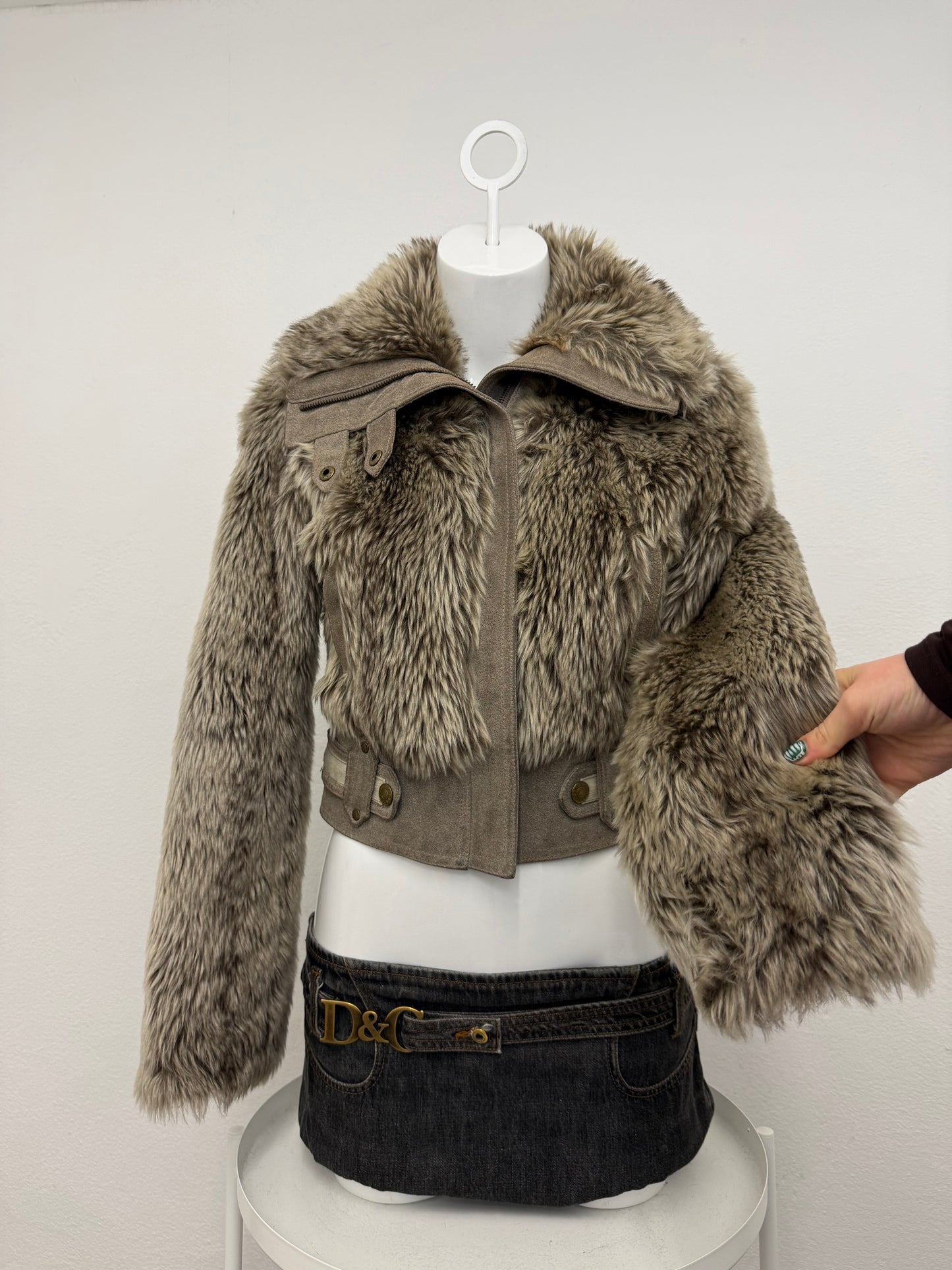 Faux Fur Bomber Jacket (UK8)