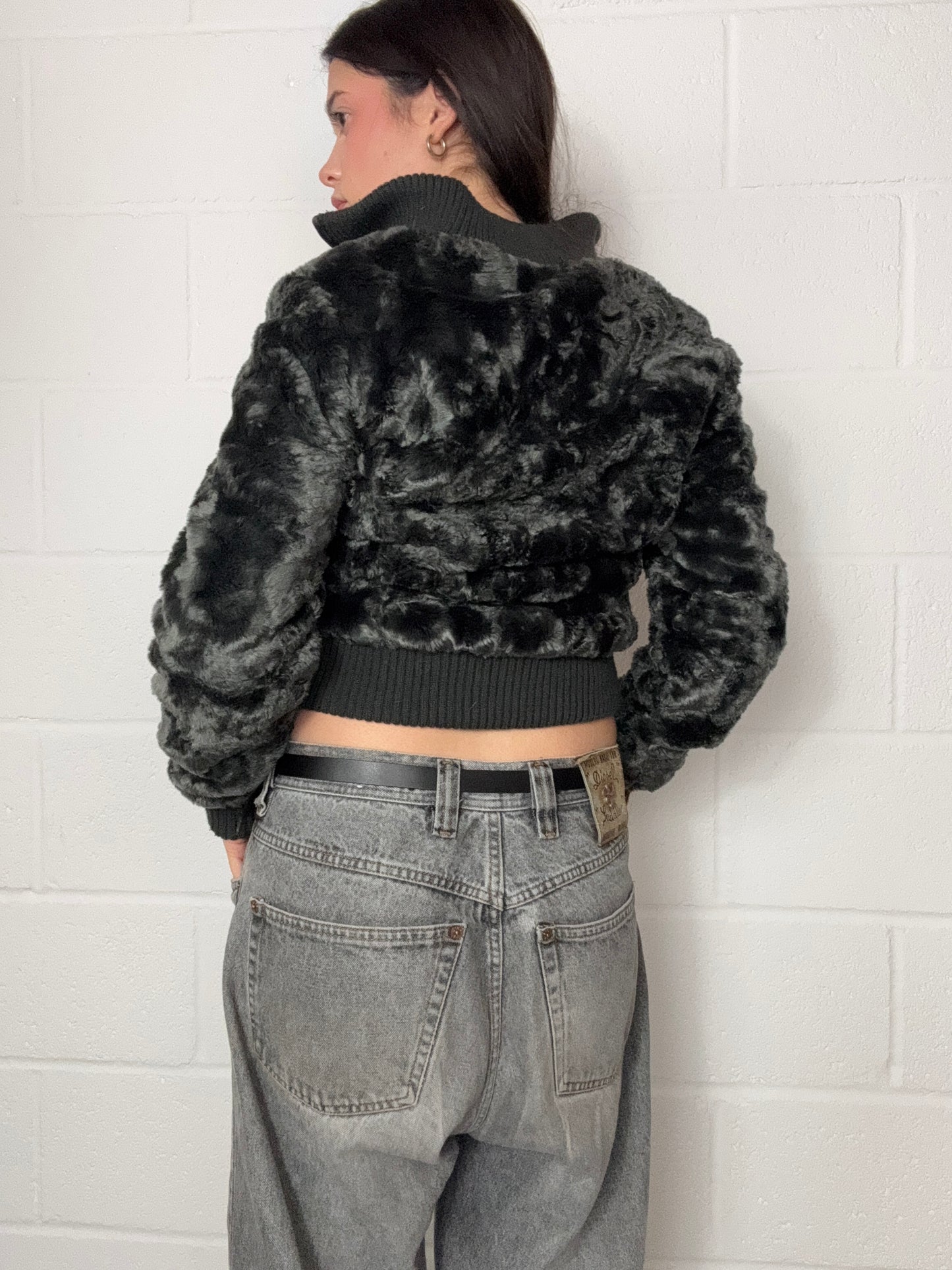 Faux Fur Bomber Jacket (UK10)