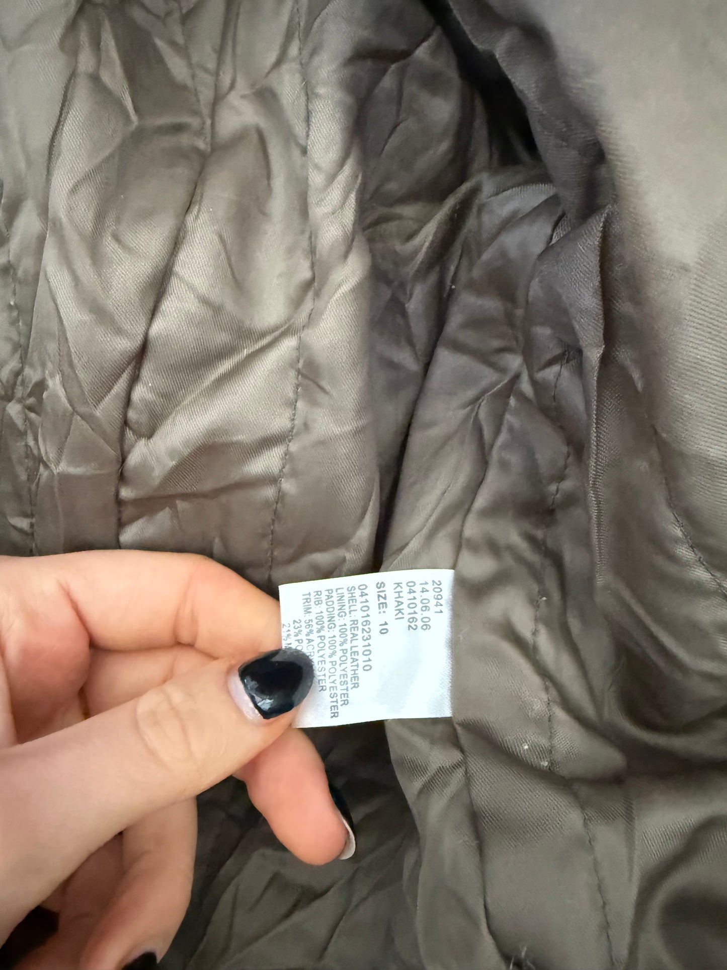 Jane Norman Leather Cropped Jacket (UK10)