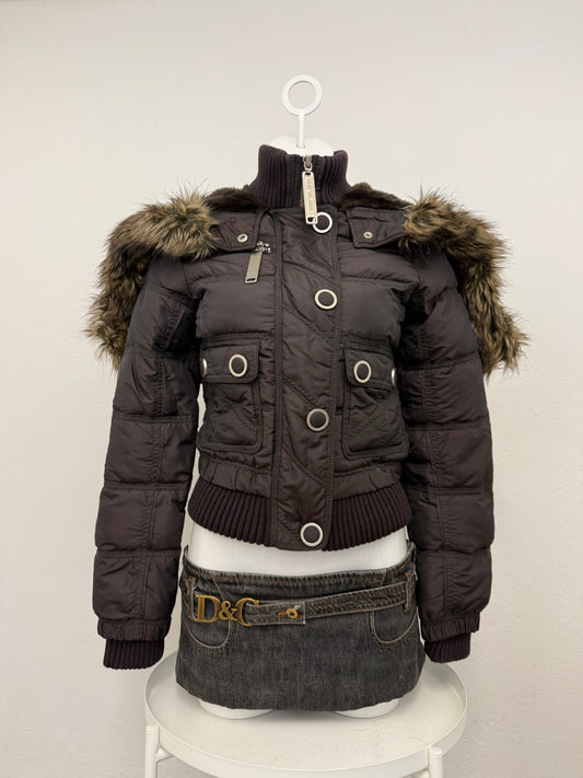 Brown Puffer Jacket (UK6)