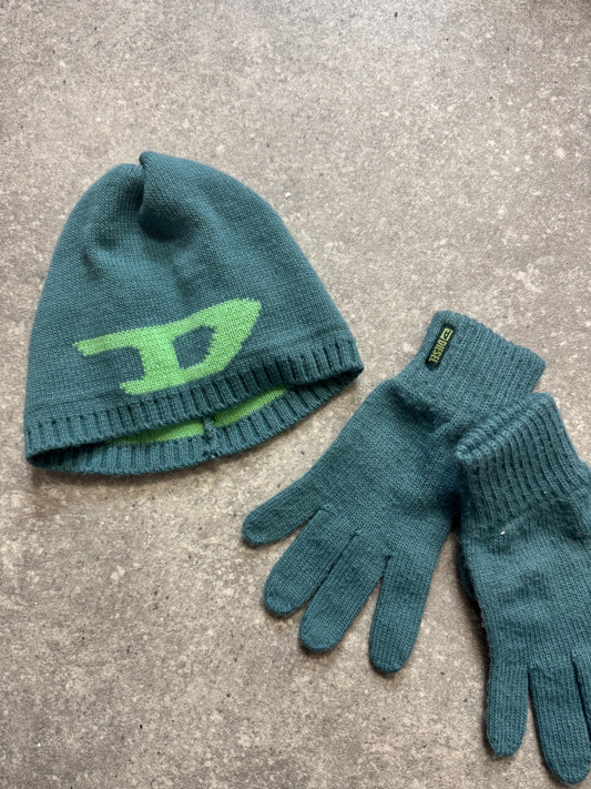 Diesel Beanie and Gloves Set