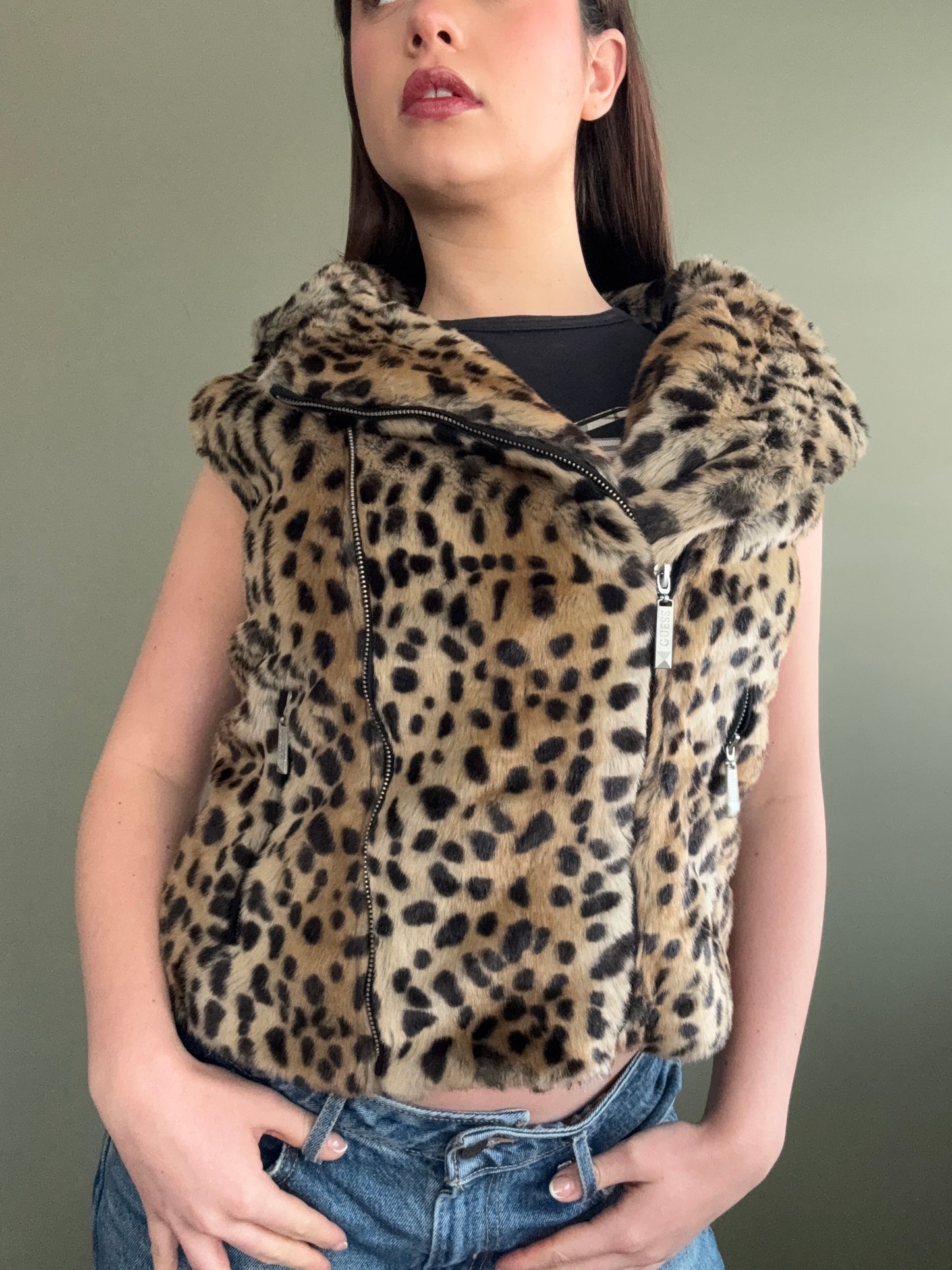 Guess Faux Fur Gilet (XL)