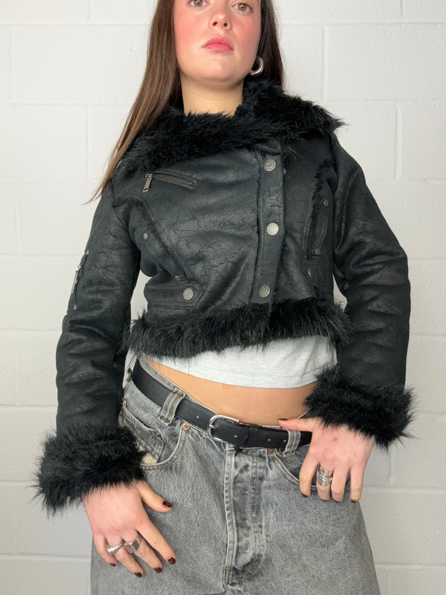 Y2K Faux Fur Jacket (UK10)