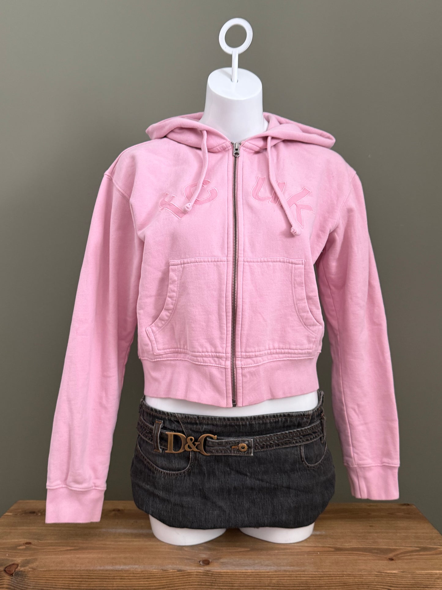 French Connection Pink Zip Hoodie (S)