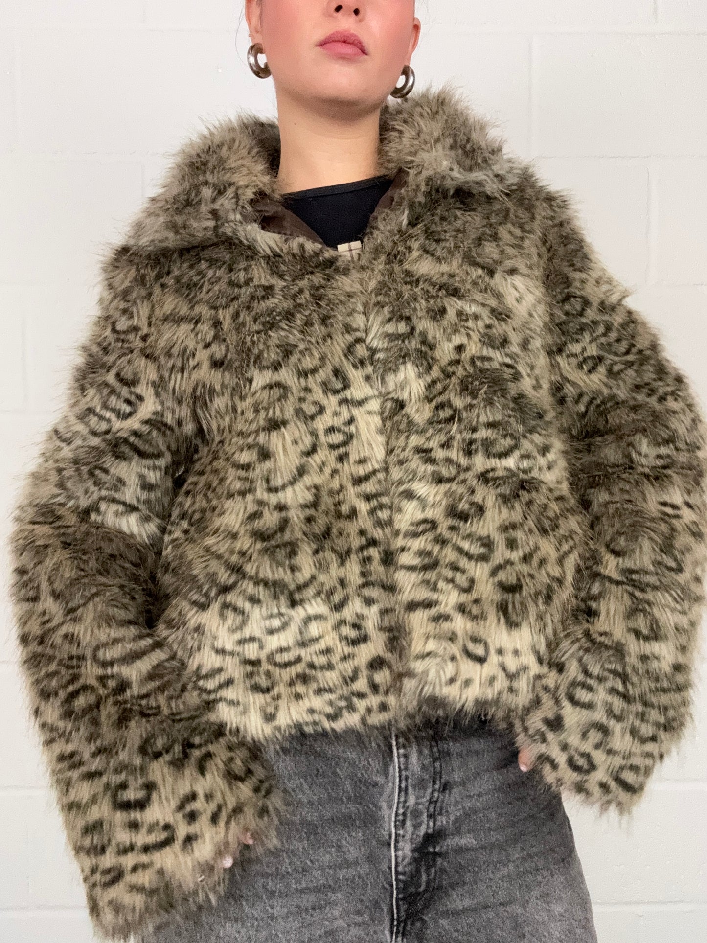 Faux Fur Leopard Jacket (UK10)