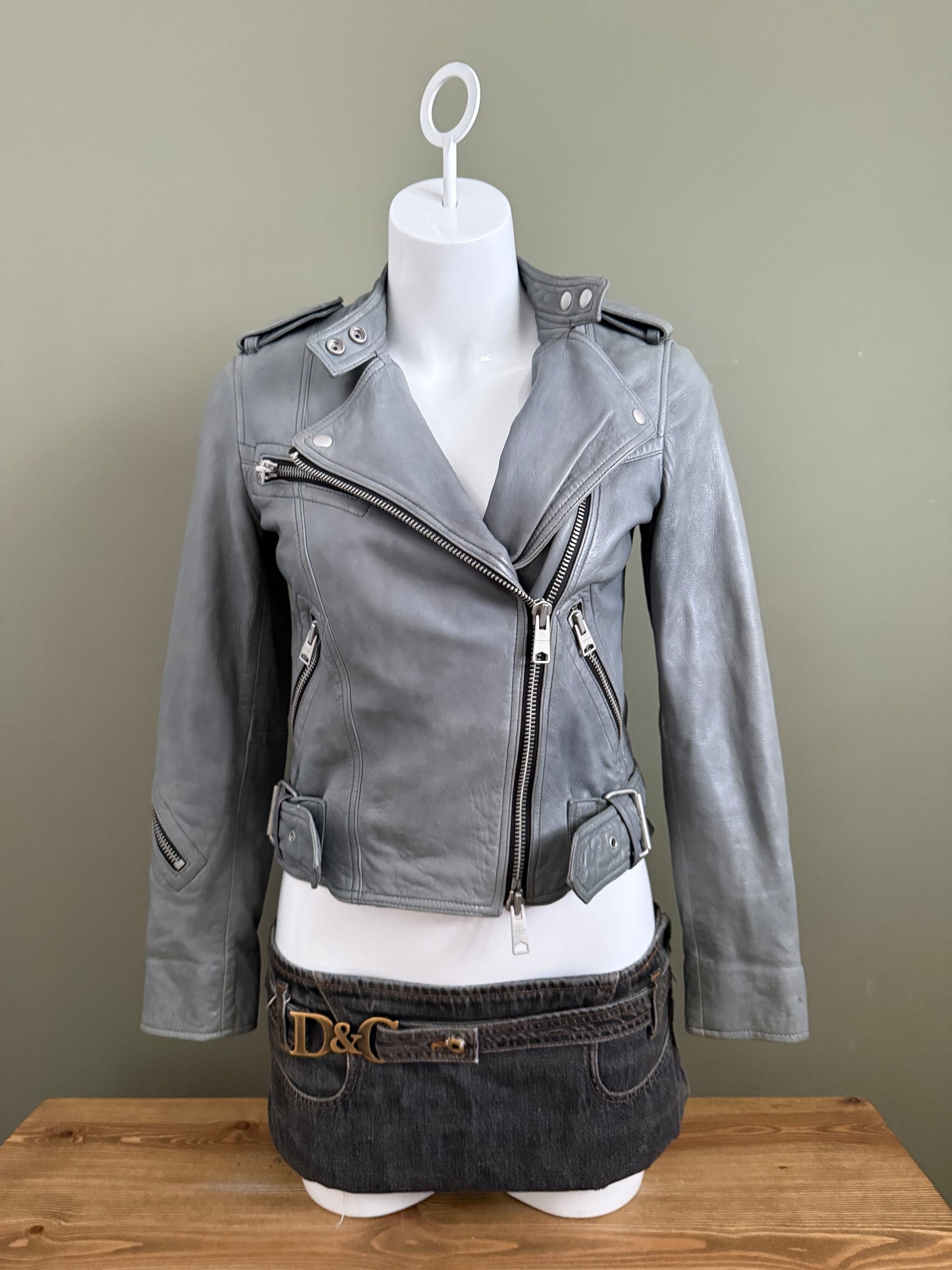 Allsaints Leather Biker Jacket (UK6)