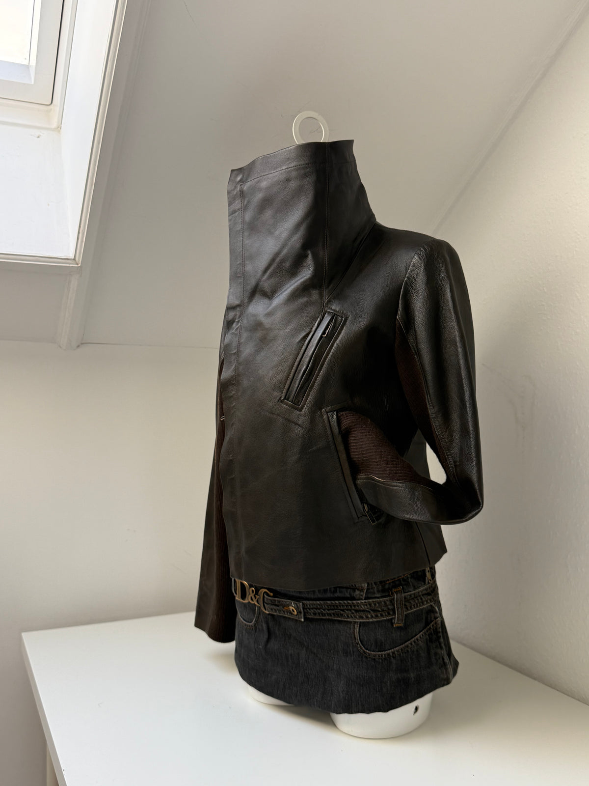 Morgan De Toi Leather Asymmetric Jacket (S)