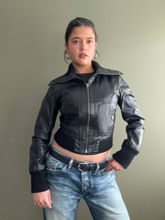 Fitted Leather Jacket (UK10)