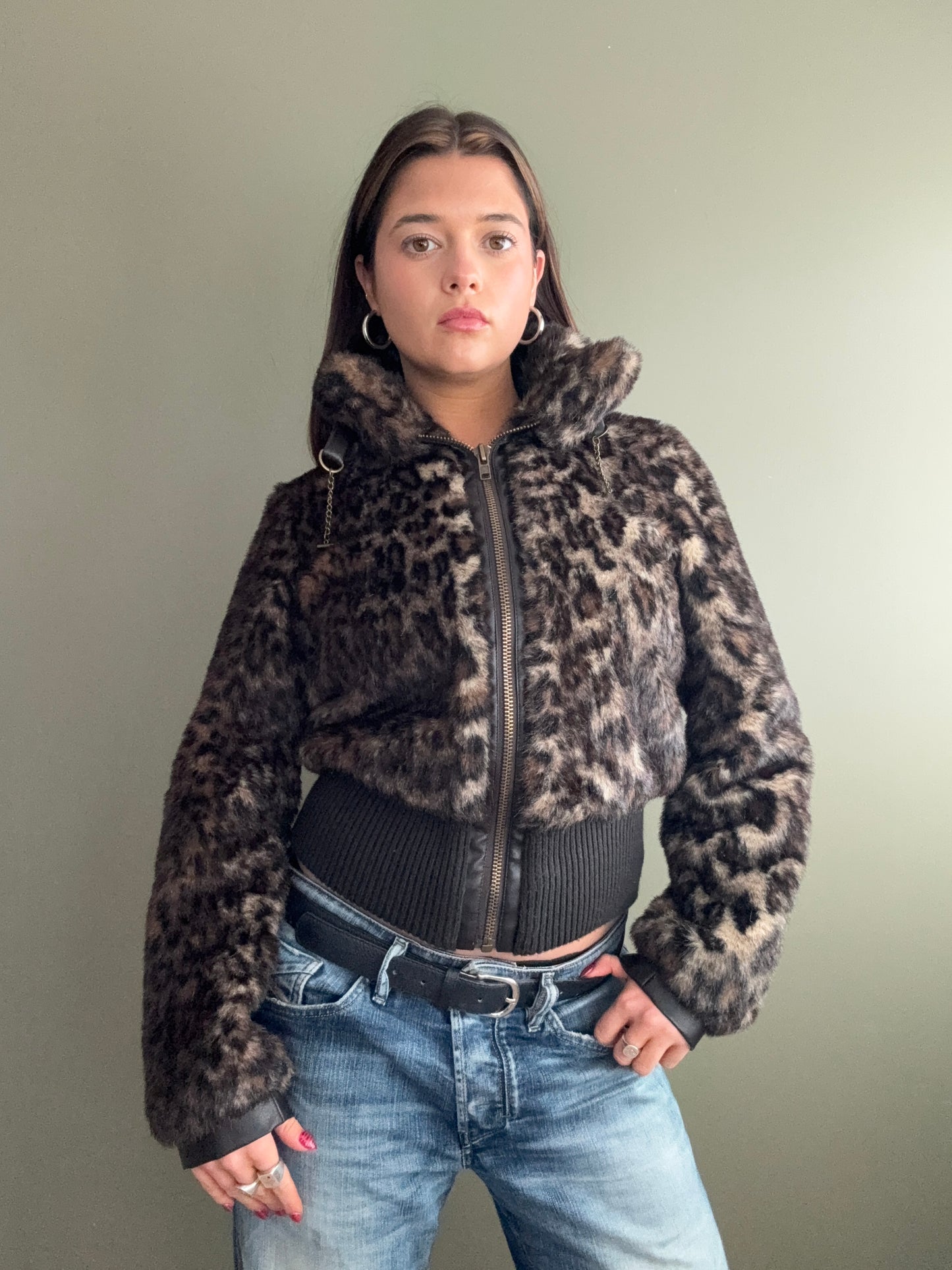 Leopard Faux Fur Jacket (S)