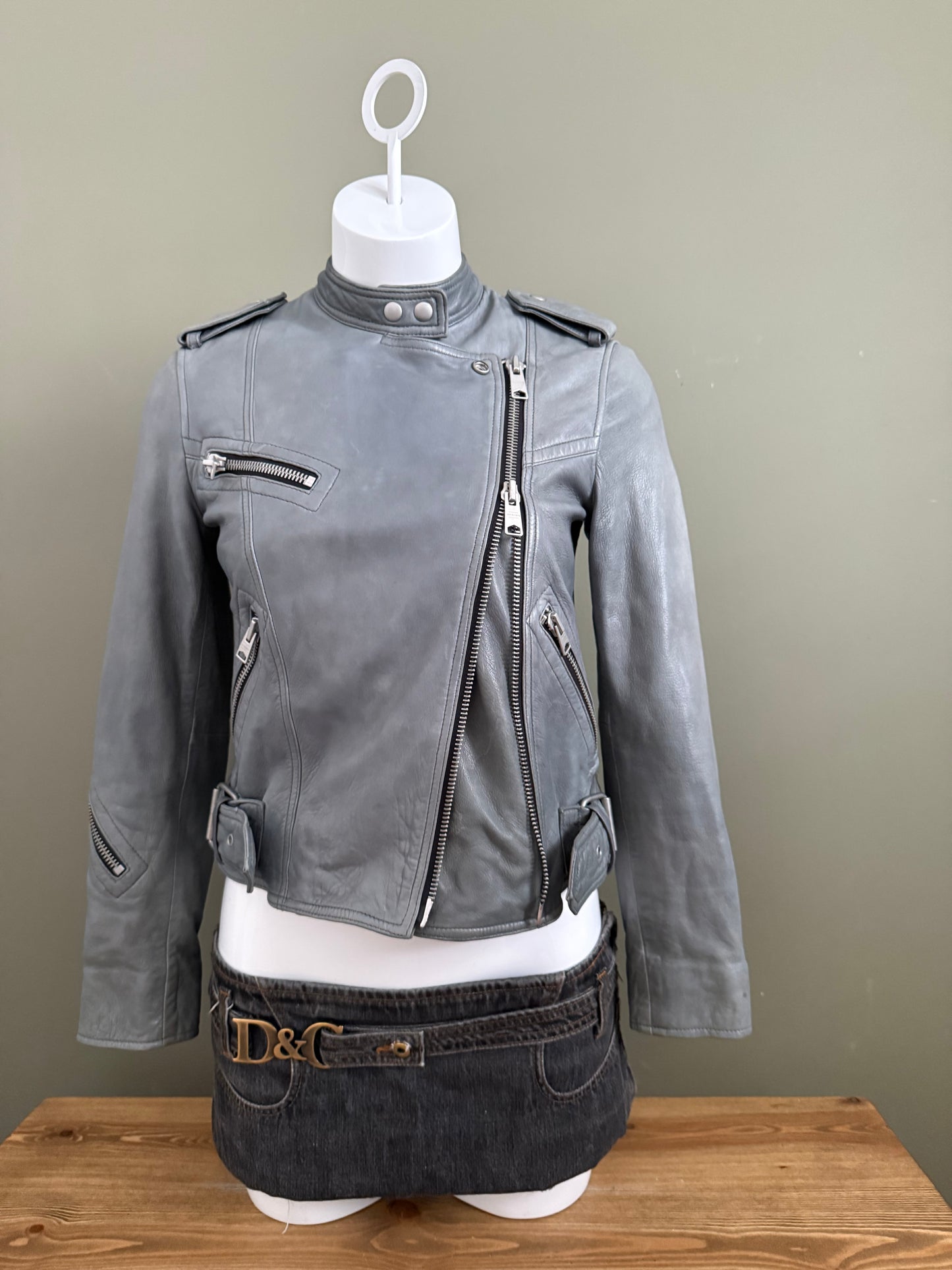 Allsaints Leather Biker Jacket (UK6)