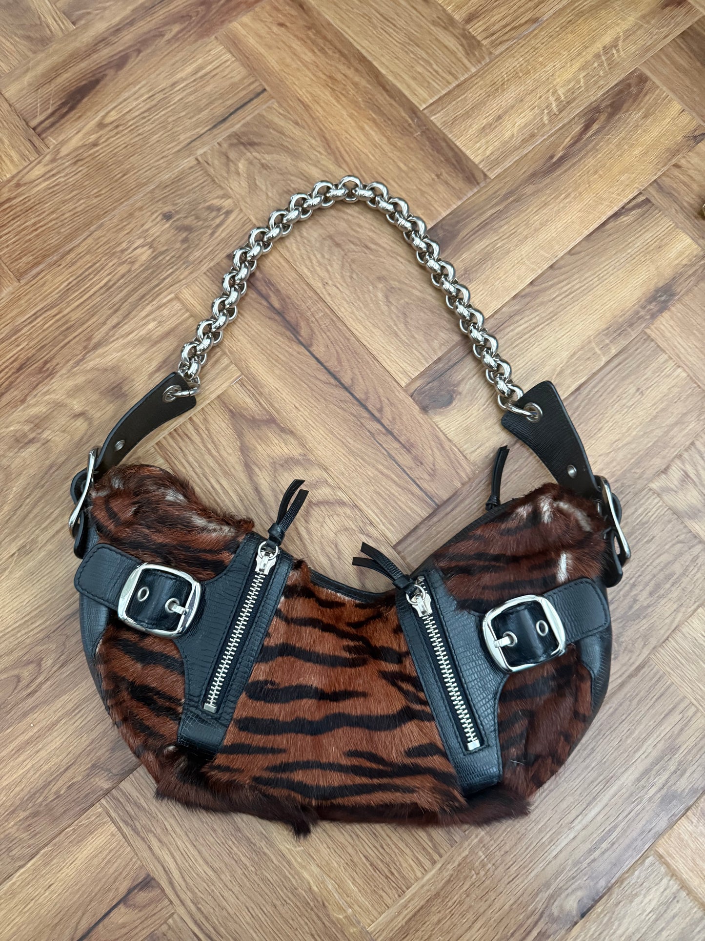 DKNY Faux Fur Shoulder Bag