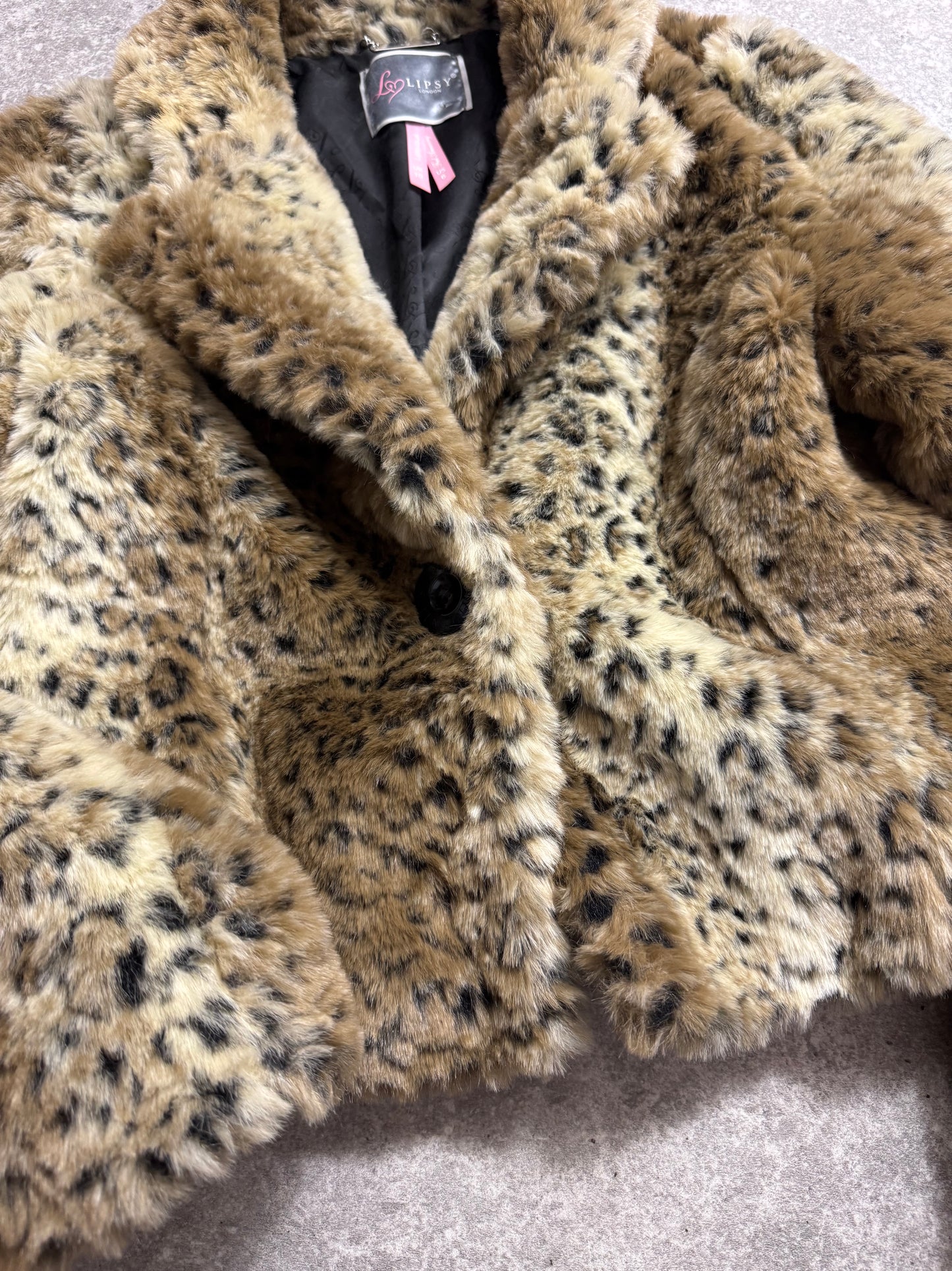 Lipsy Leopard Faux Fur Jacket (UK10)