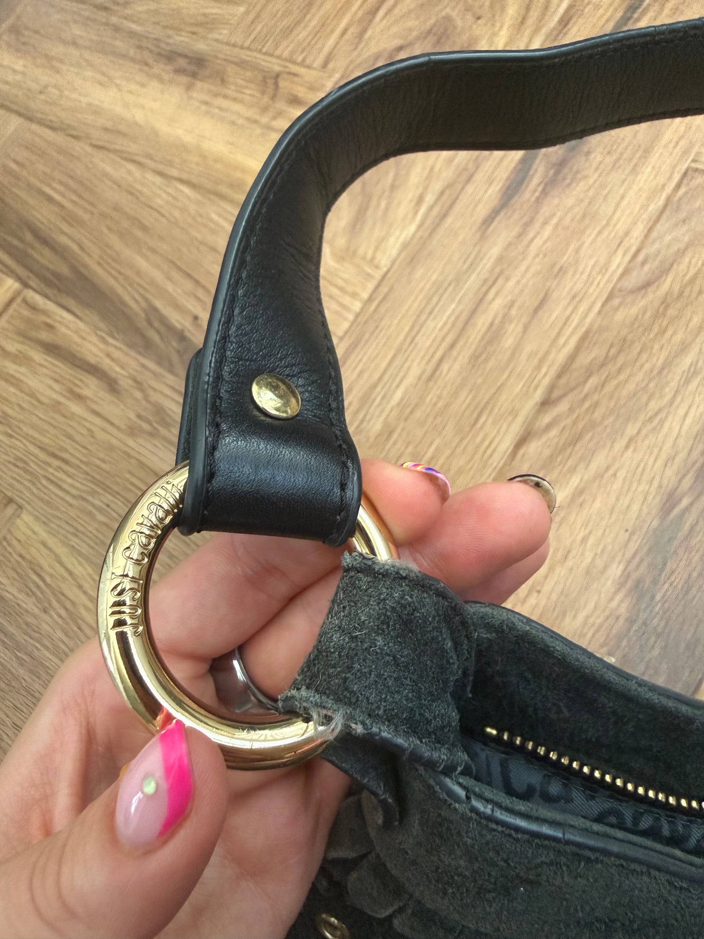 Suede Cavalli Shoulder Bag