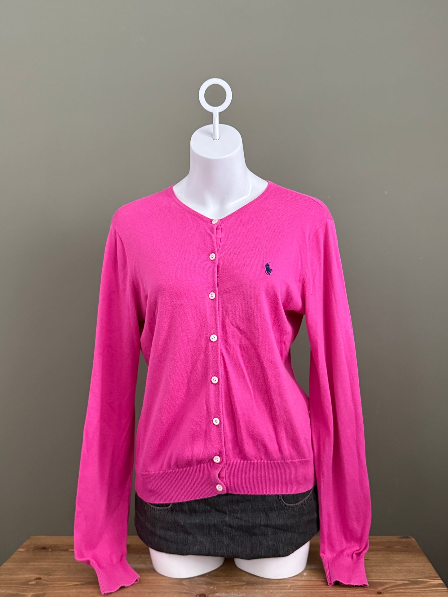 Pink Ralph Lauren Knit Cardigan (XL)
