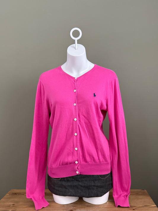 Pink Ralph Lauren Knit Cardigan (XL)