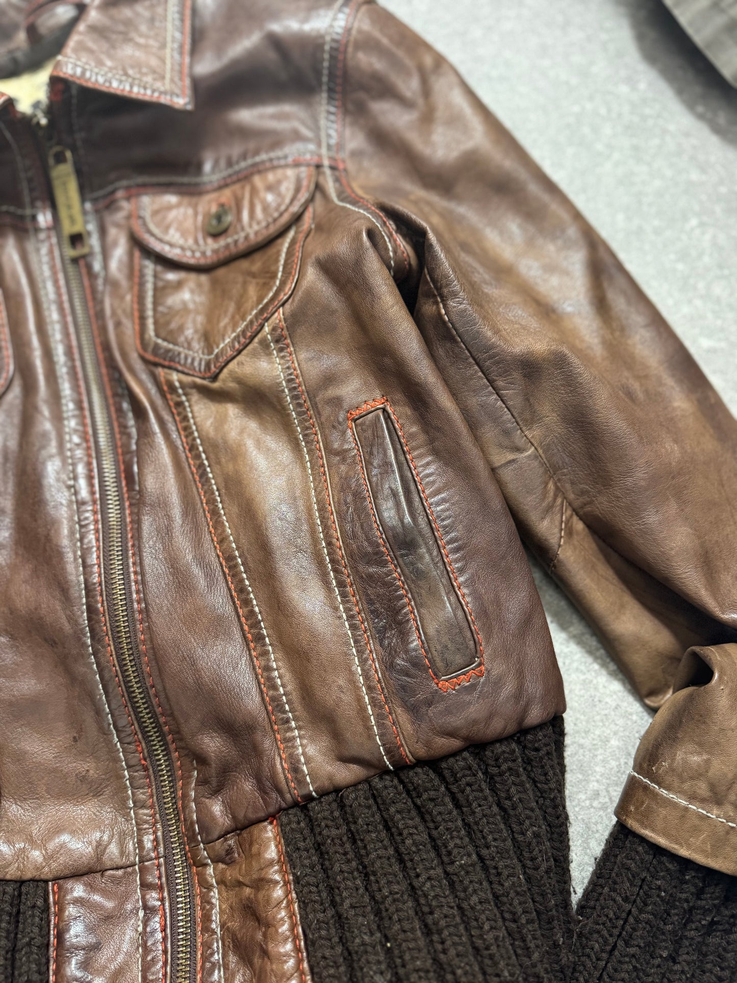 Vintage Brown Leather Jacket (UK12)