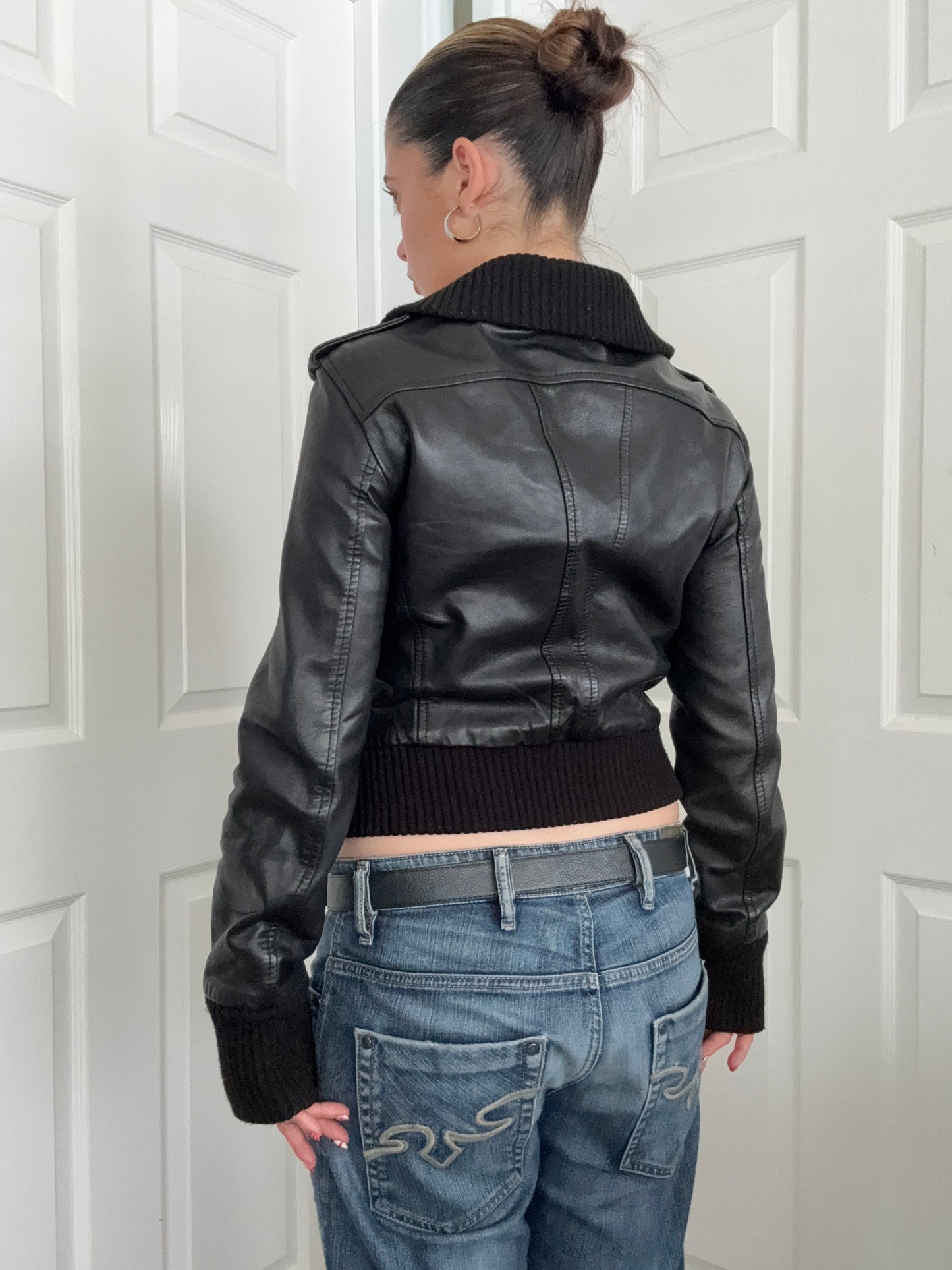 Leather Bomber Jacket (M)