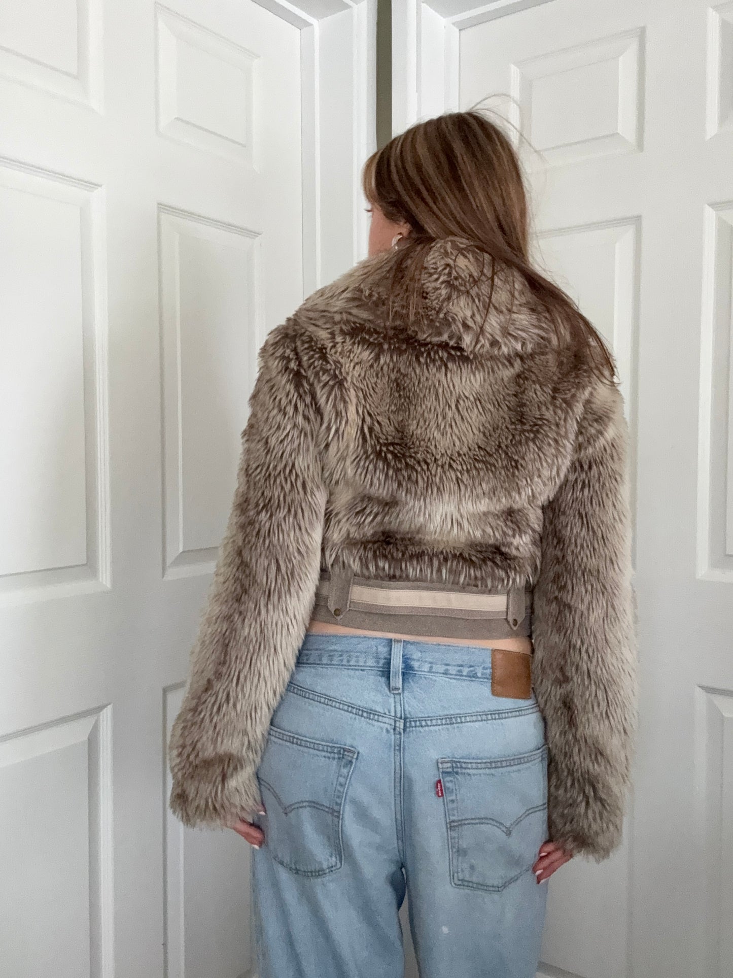 Faux Fur Bomber Jacket (UK10)