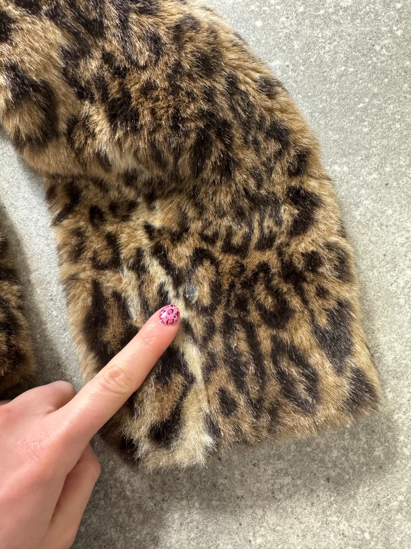 Leopard Faux Fur Jacket (UK12)