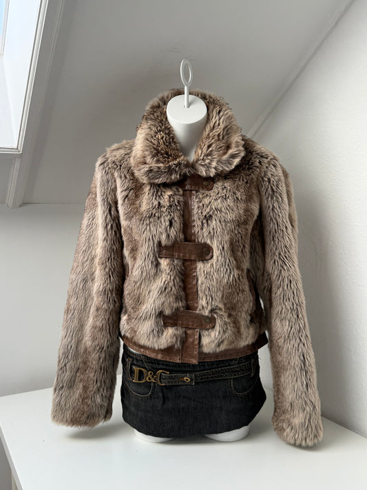 Faux Fur Bomber Jacket (UK16)