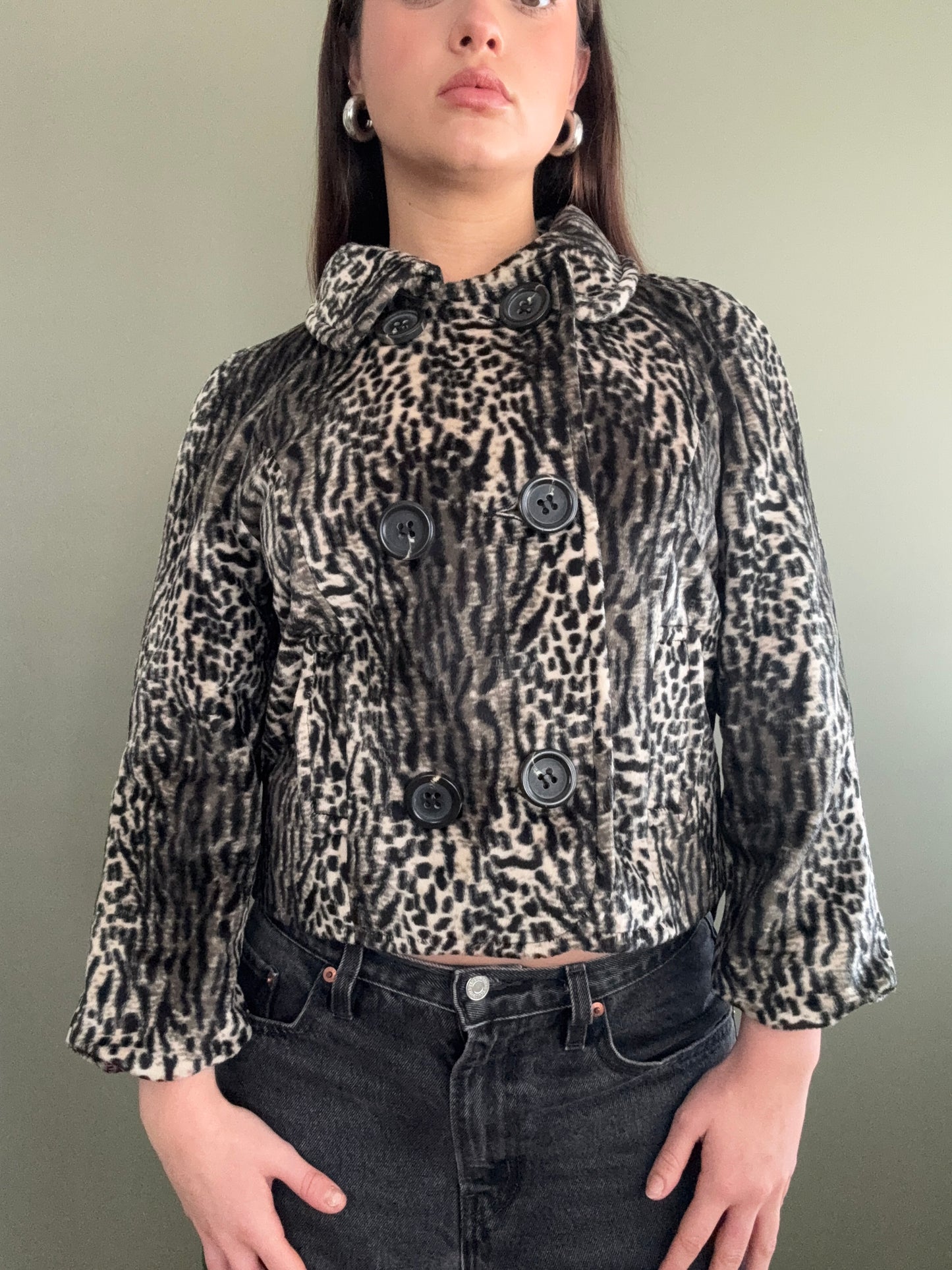 Leopard Pea Coat (UK10)
