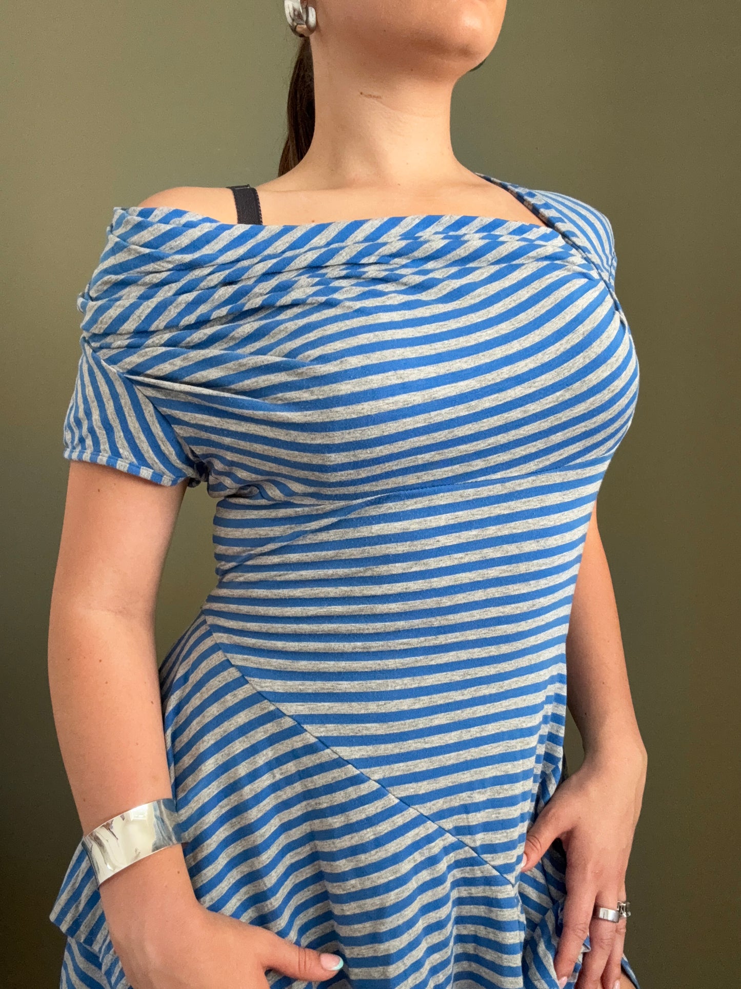 Y2K Striped Mini Dress