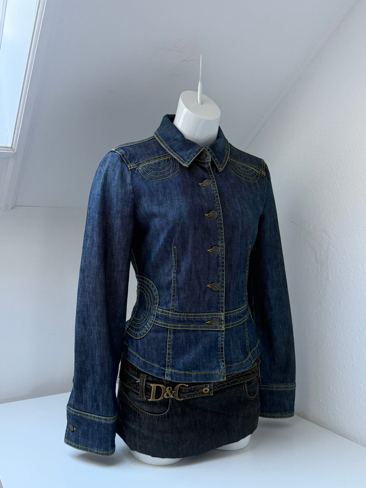 Vintage Armani Denim Military Style Jacket (UK14)