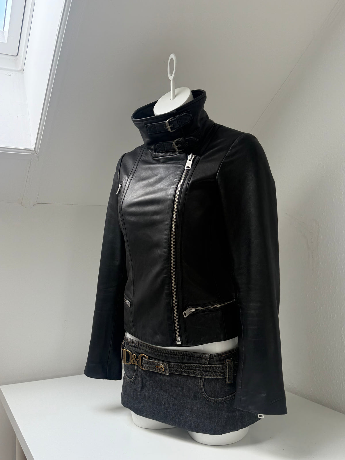 Allsaints Leather Buckle Jacket (UK8)