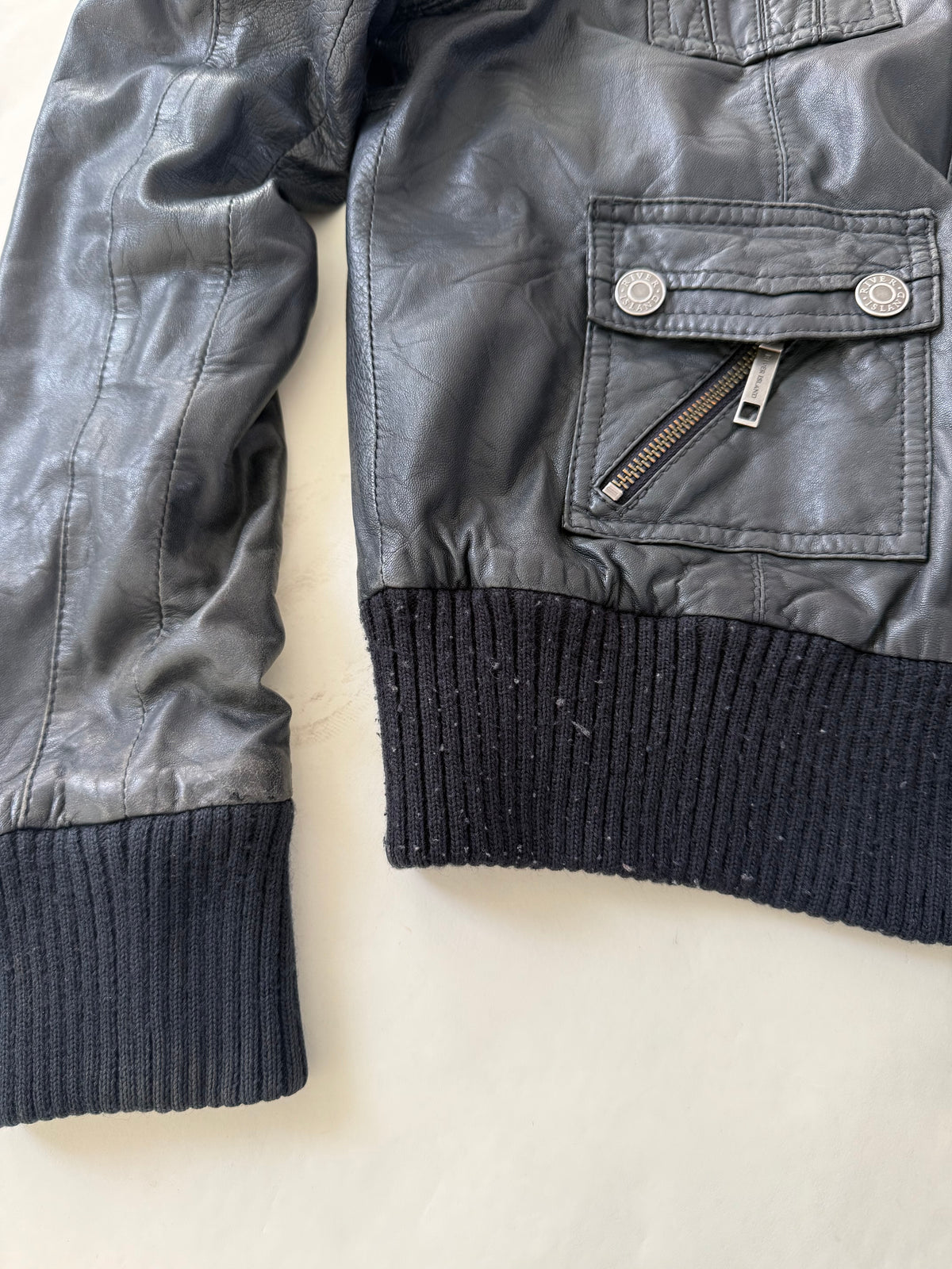 Vintage Leather Cargo Jacket (UK12)