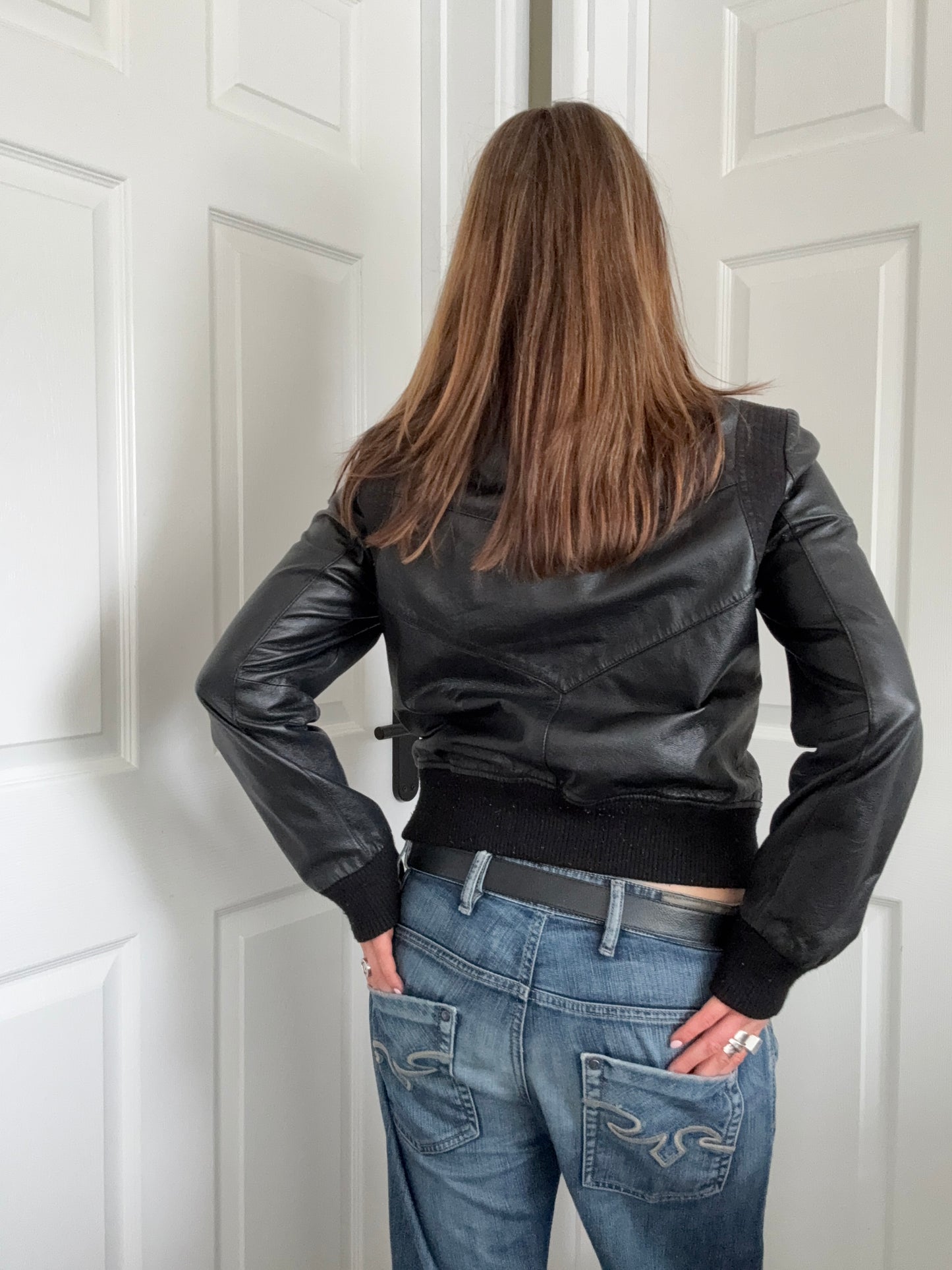 Bench Leather Bomber Jacket (M)
