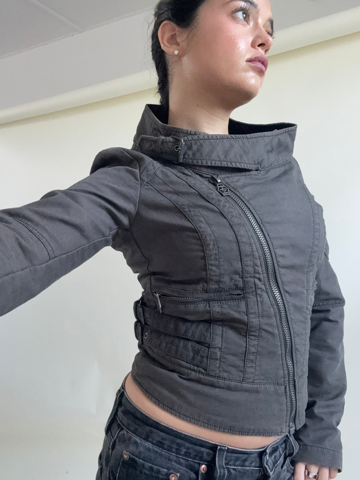 Diesel Cropped Fitted Utility Jacket (S)