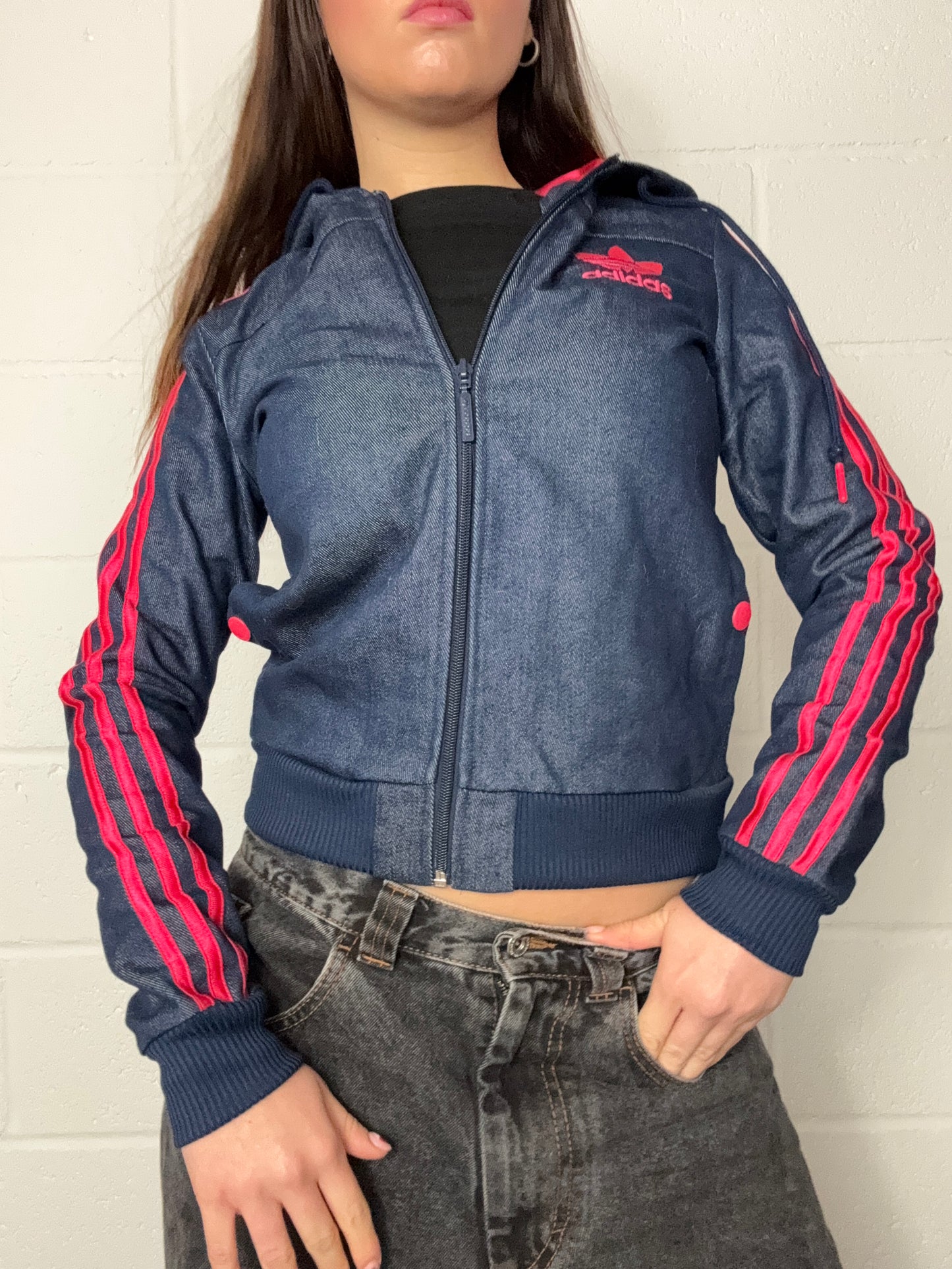 Adidas Denim Zip Hoodie (UK8)