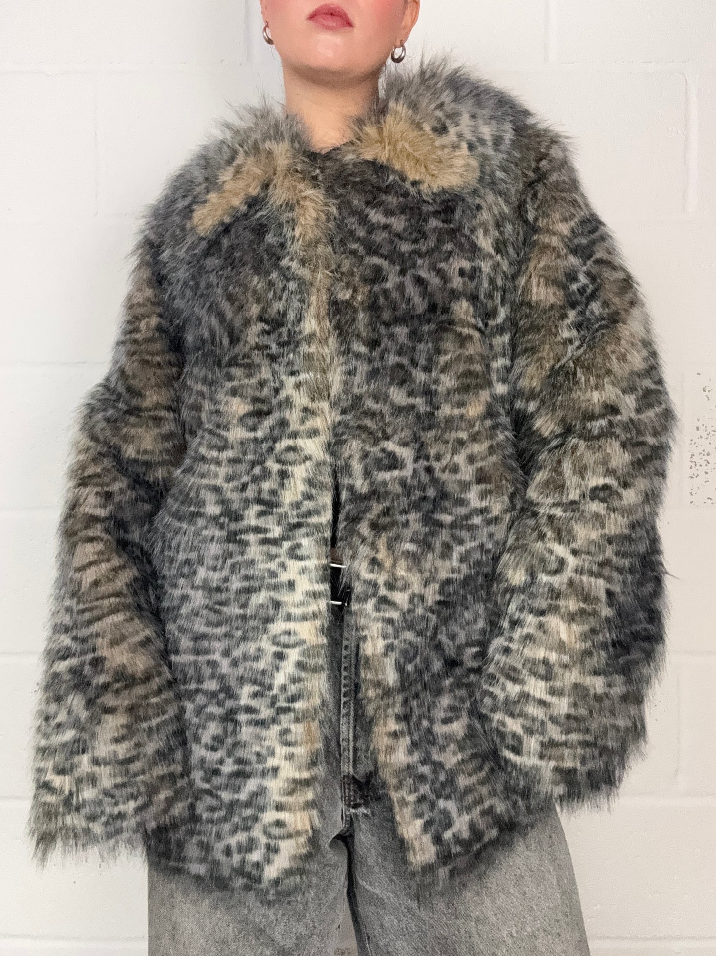 Jane Norman Faux Fur Leopard Jacket (UK12)