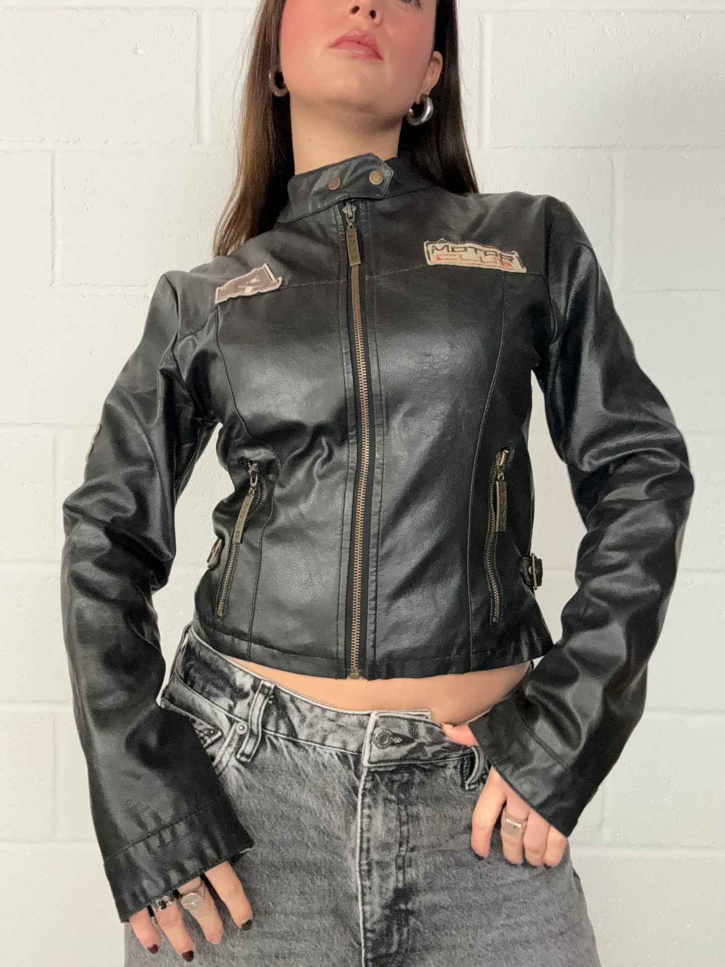 Faux Leather Biker Jacket (UK10)