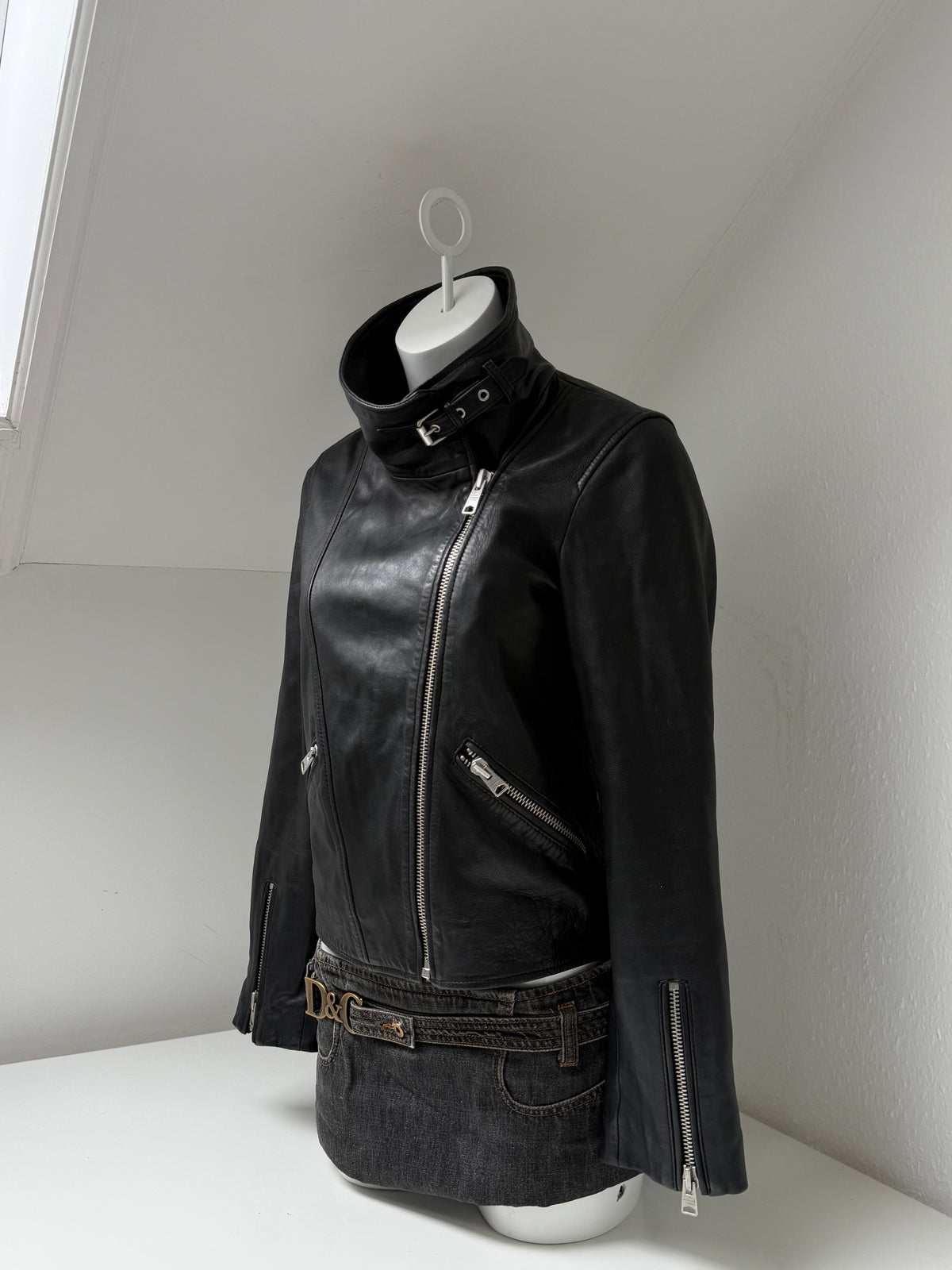 Allsaints Leather Buckle Jacket (UK10)