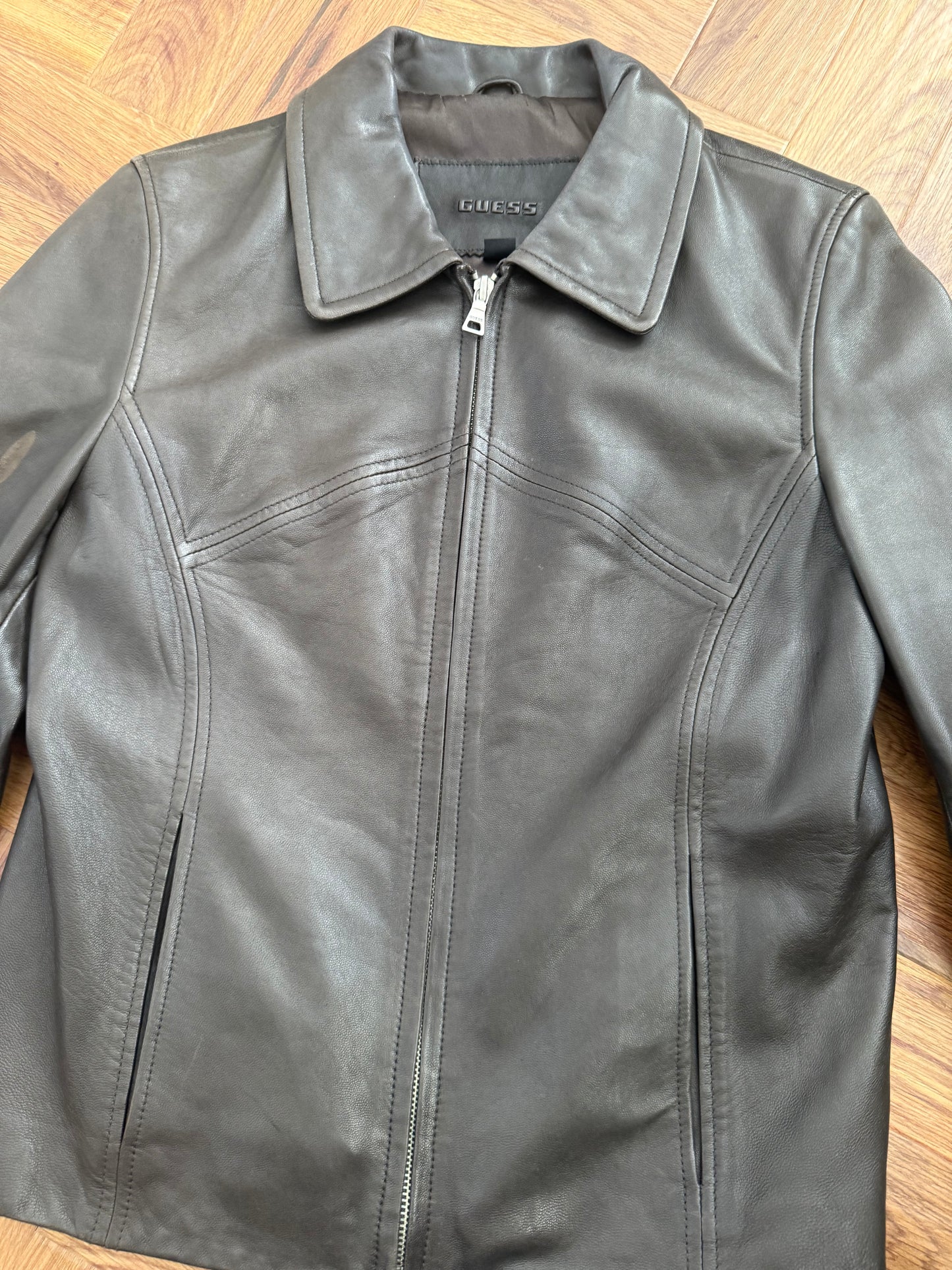 Guess Leather Jacket (UK14)