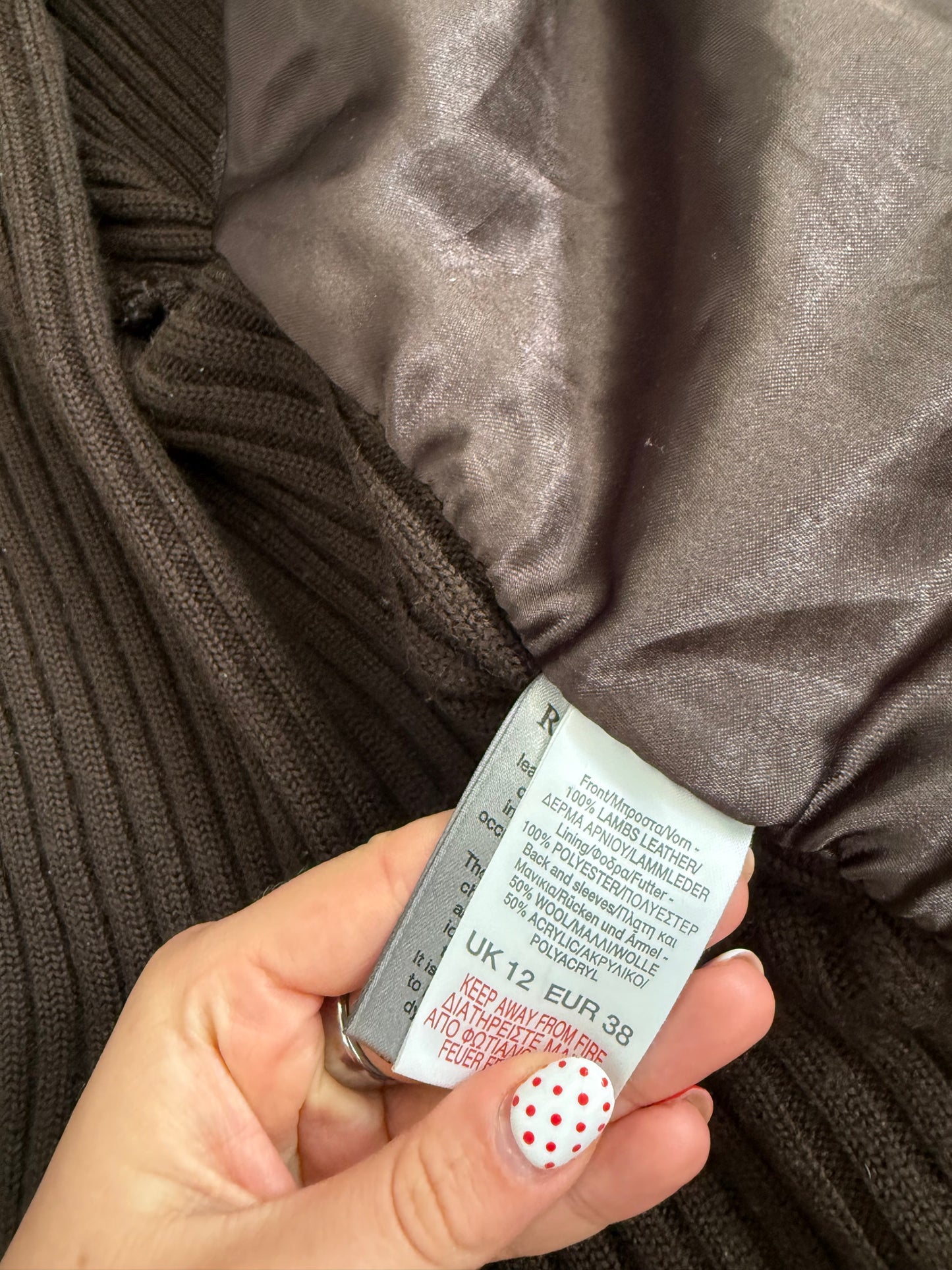 Knit Leather Double Zip Jumper (UK12)