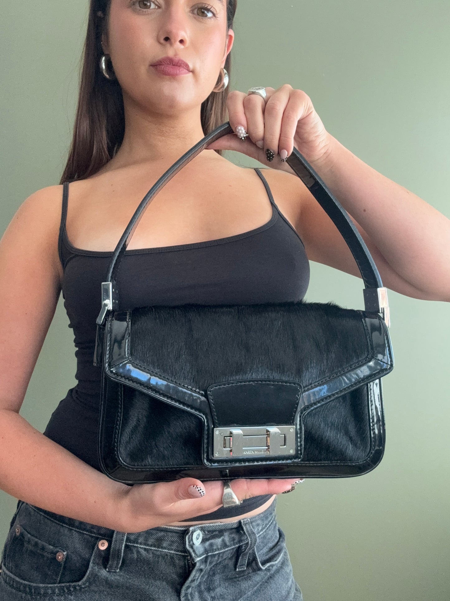 Karen Millen Leather Shoulder Bag