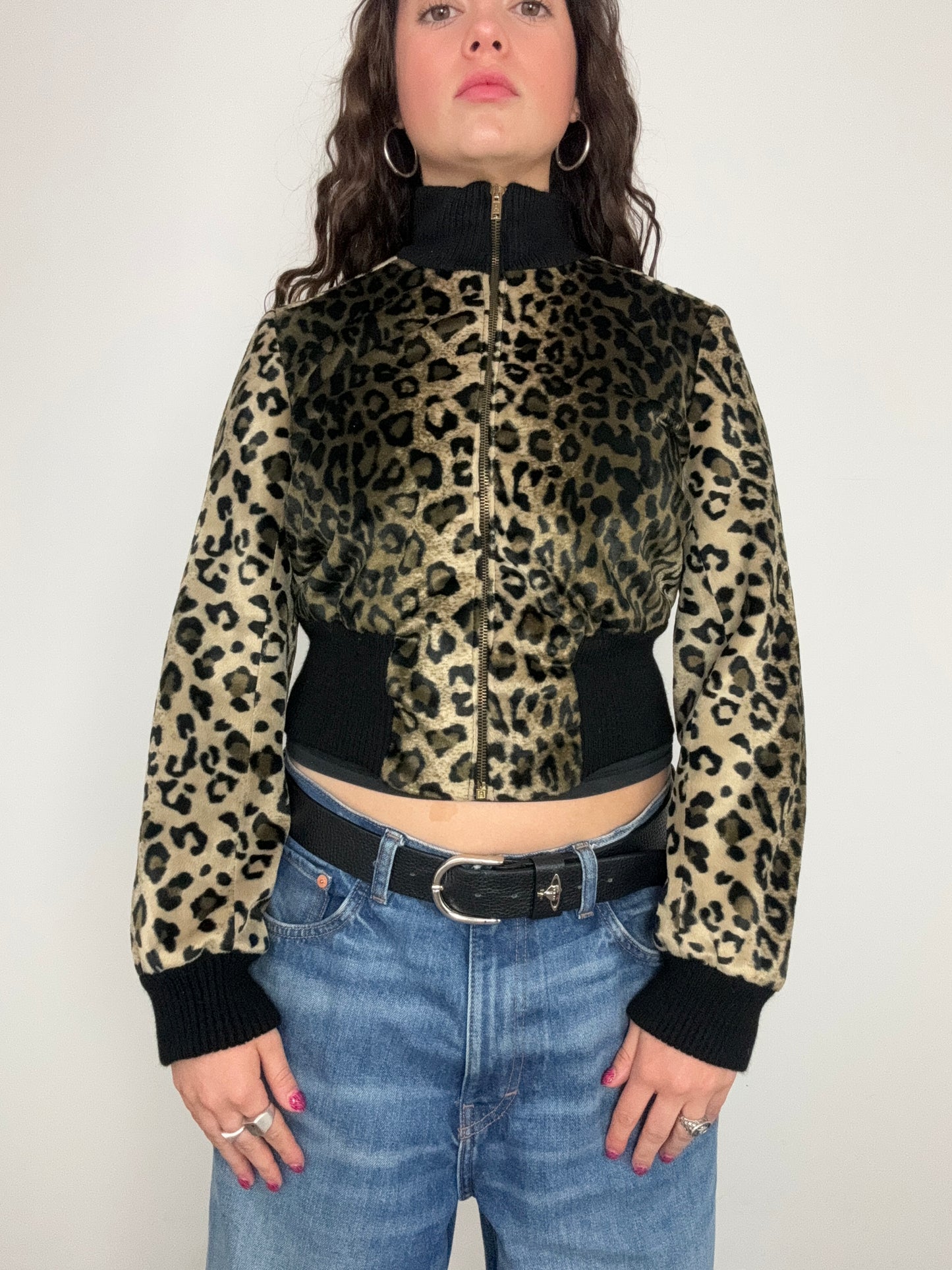 Leopard Print Bomber Jacket