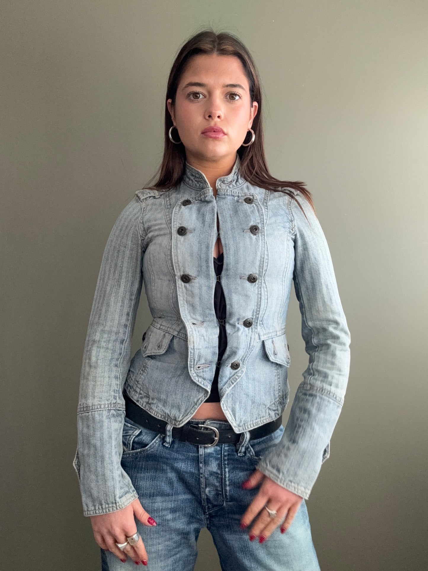 Karen Millen Denim Military Jacket (UK8)