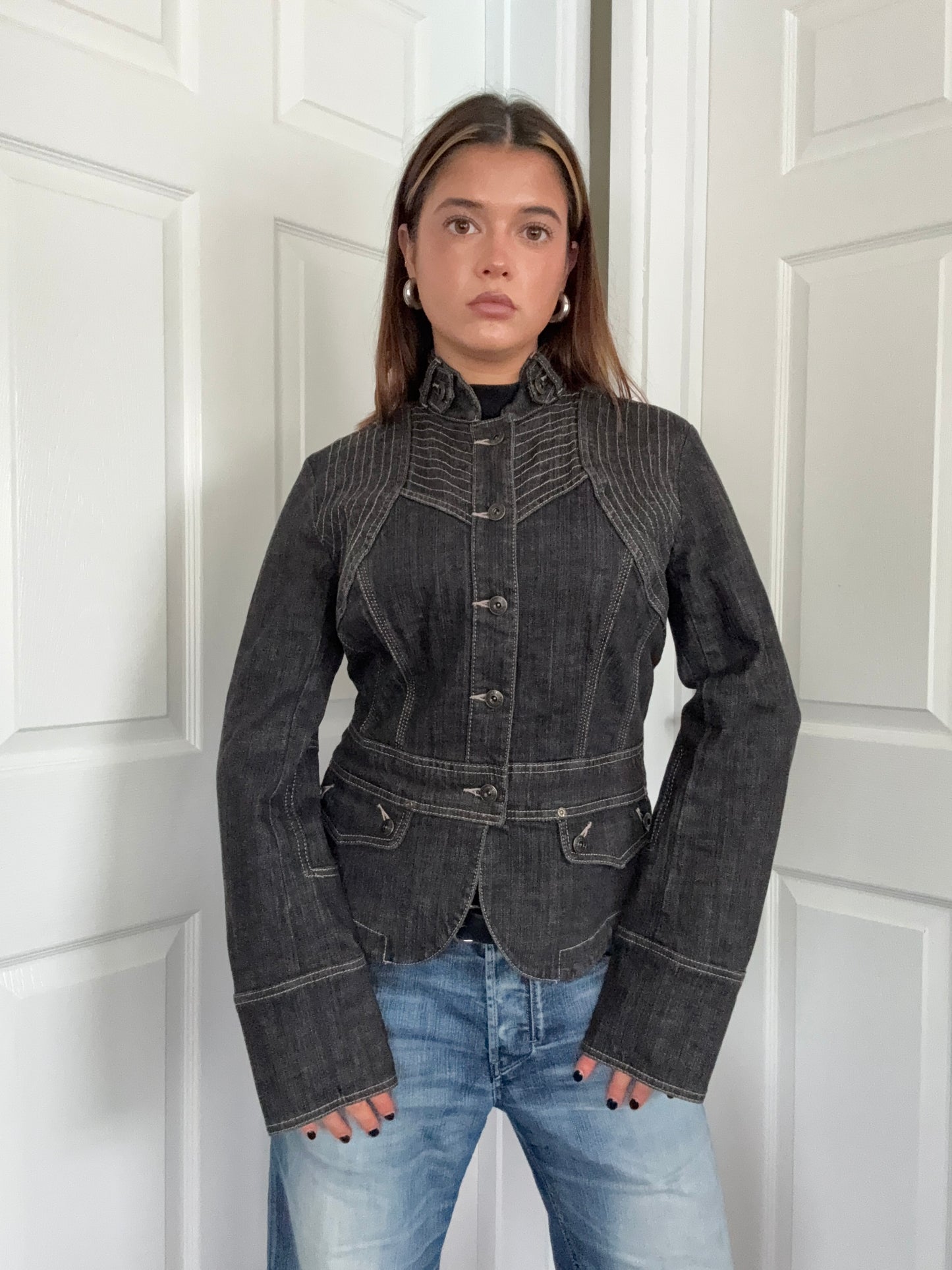 Karen Millen Denim Corset Jacket (UK14)