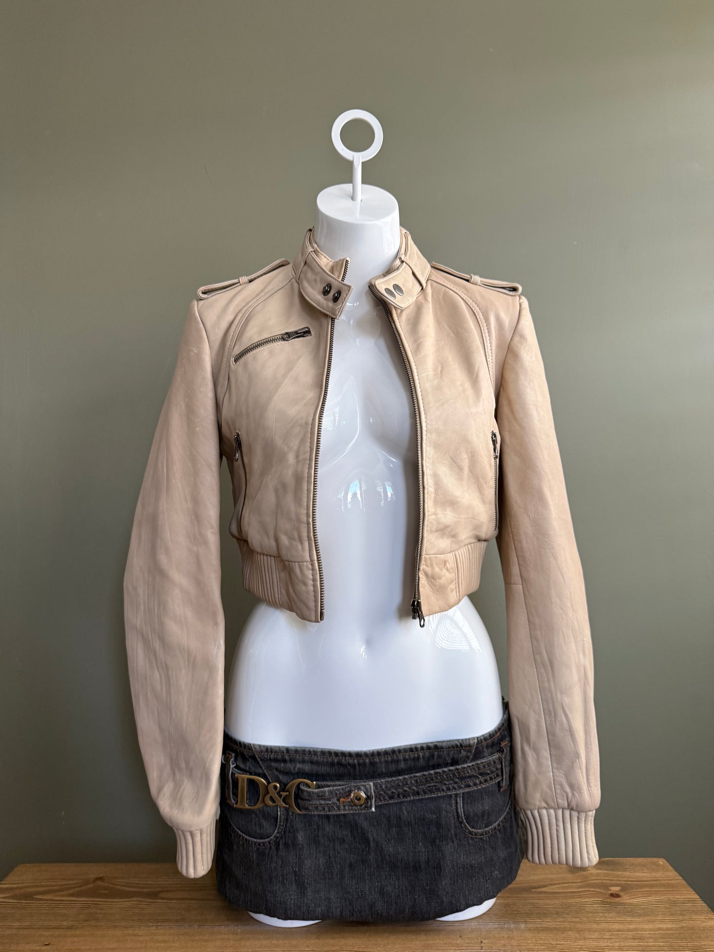 Cropped Leather Jacket (M)