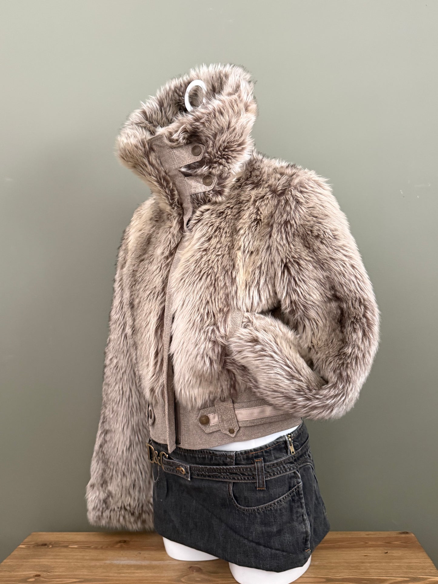 Faux Fur Bomber Jacket (UK14)
